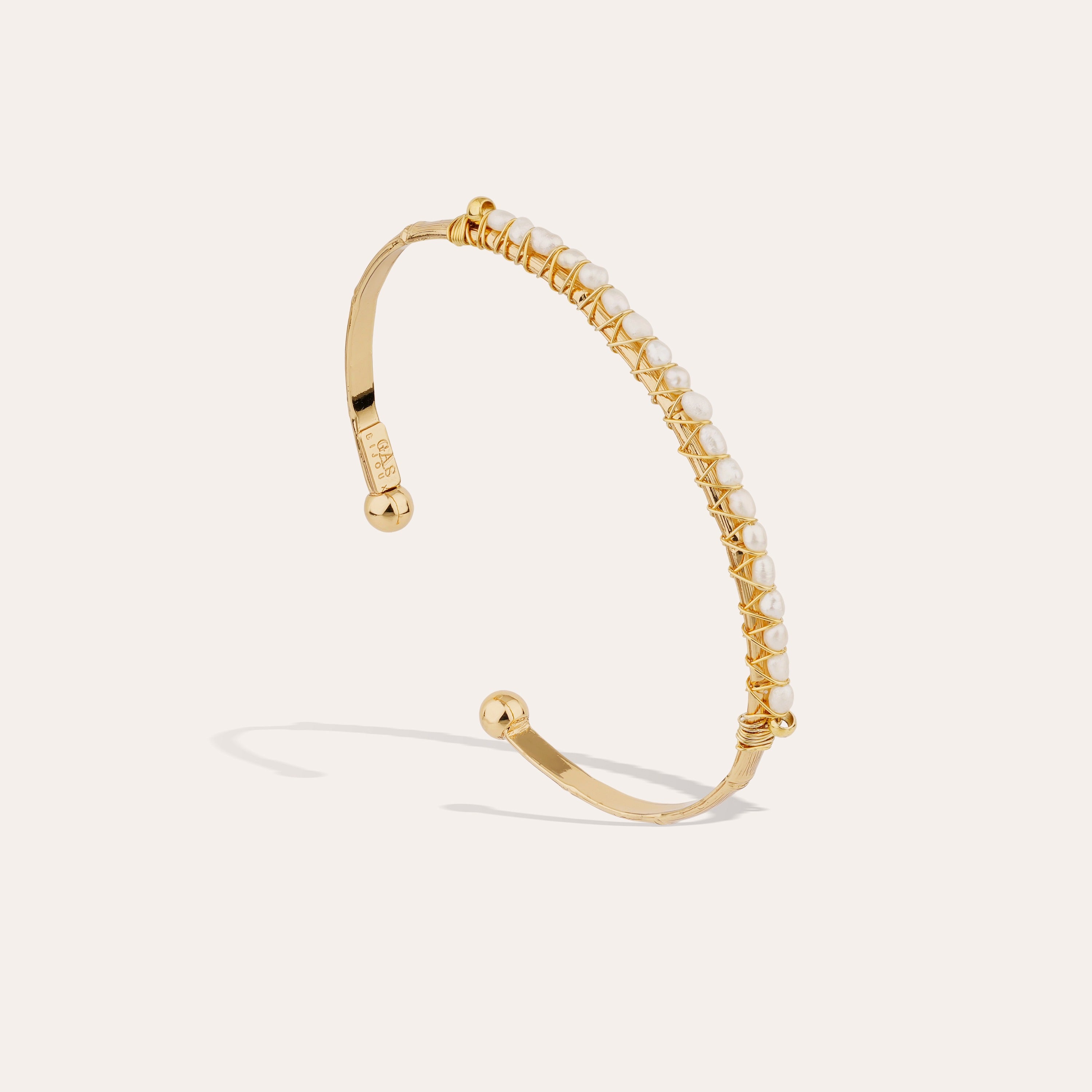gas-bijoux-bracelet-lyre-jonc-petit-mod-le-dor-nacre-blanche image 4