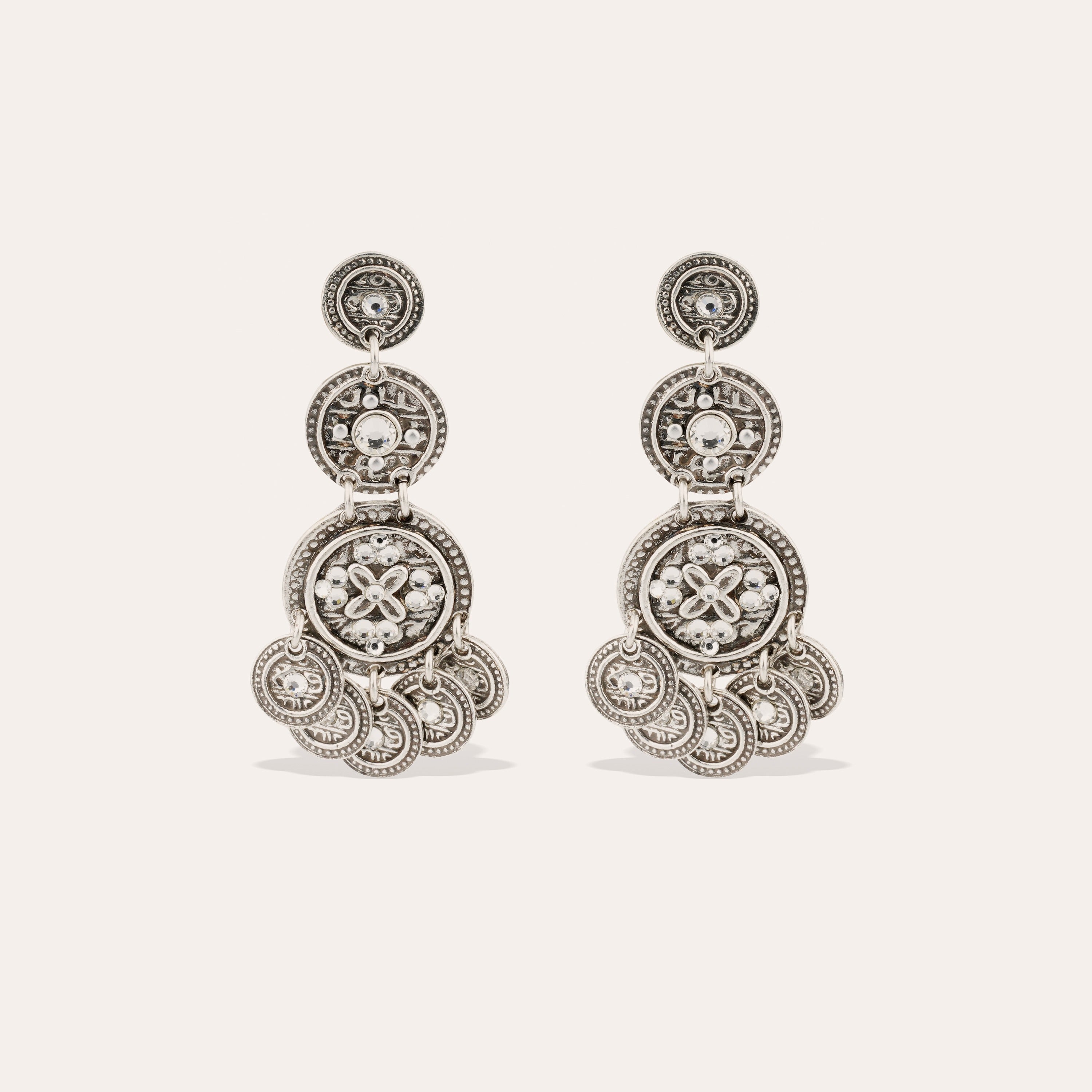 gas-bijoux-boucles-d-oreilles-sequin-trois-rangs-pendantes-argent-es-strass-sert image 1