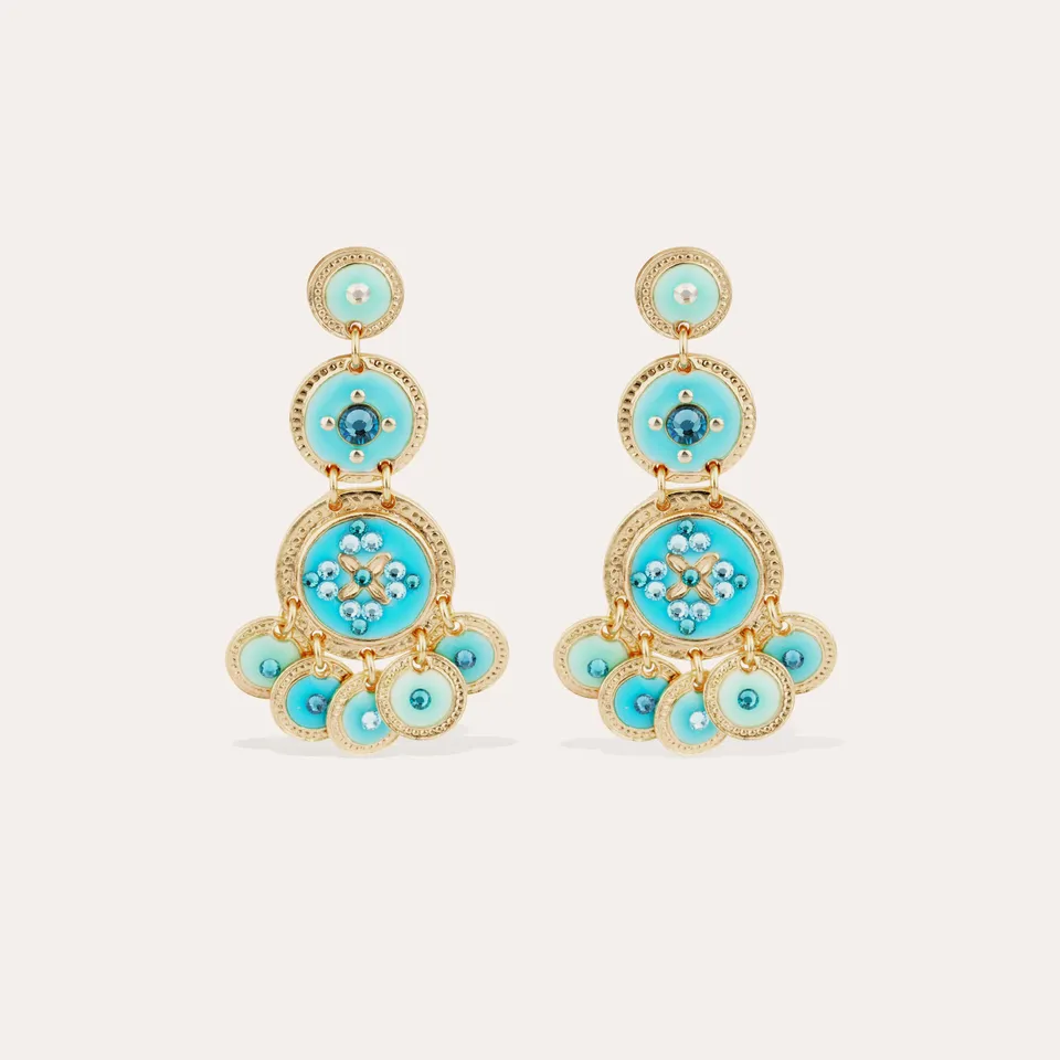 gas-bijoux-boucles-d-oreilles-sequin-trois-rangs-dor-es-or-fin-mail-strass image 1