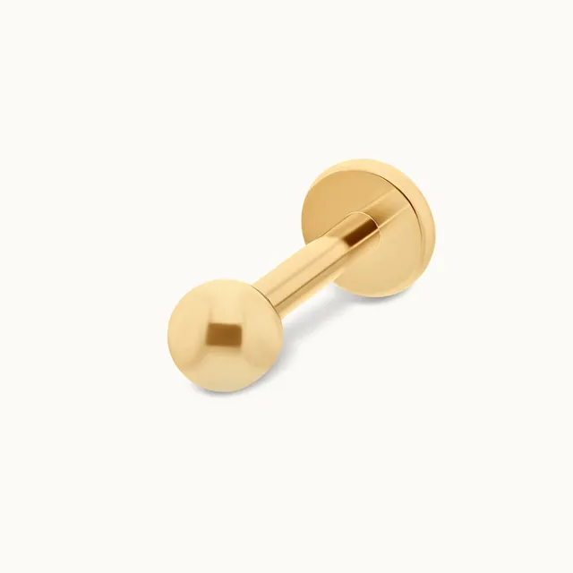 obsidian-piercing-boule-14k-boule-en-or-massif-threadless-sur-base-titane image 1