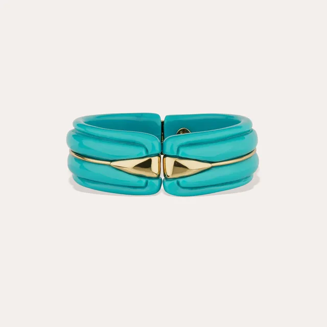gas-bijoux-bracelet-cume-manchette-ac-tate-turquoise-dor-l-or-fin image 1