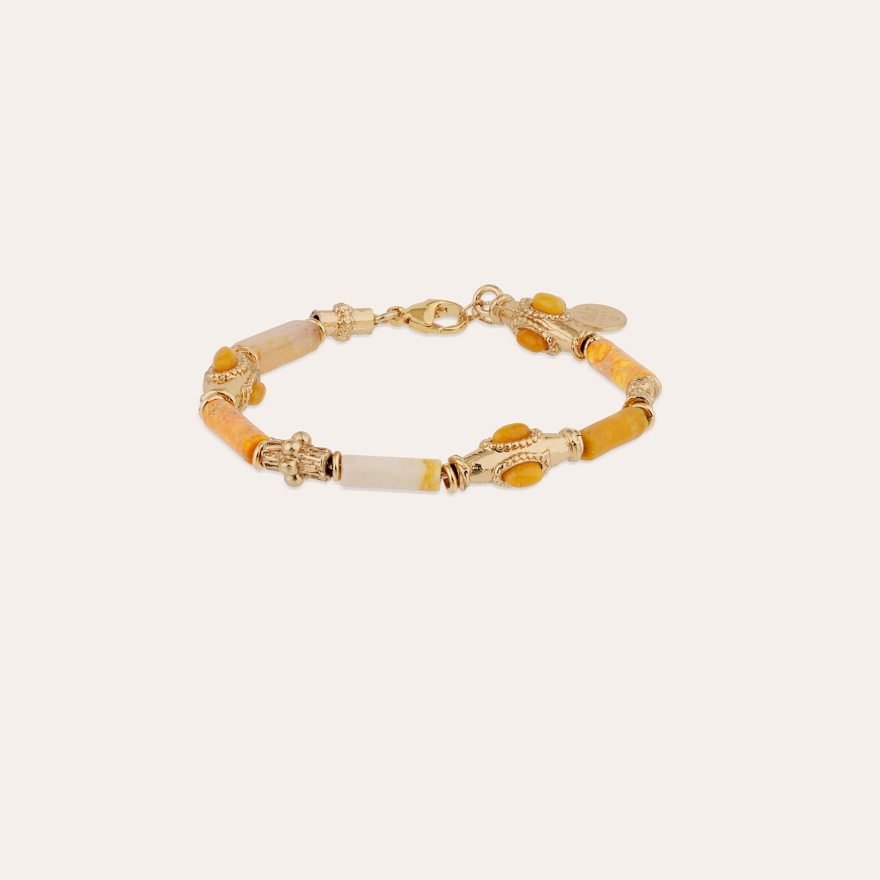 gas-bijoux-bracelet-kali-dor-or-fin-h-mato-de-jaune-et-calcite-jaune-ajustable image 1