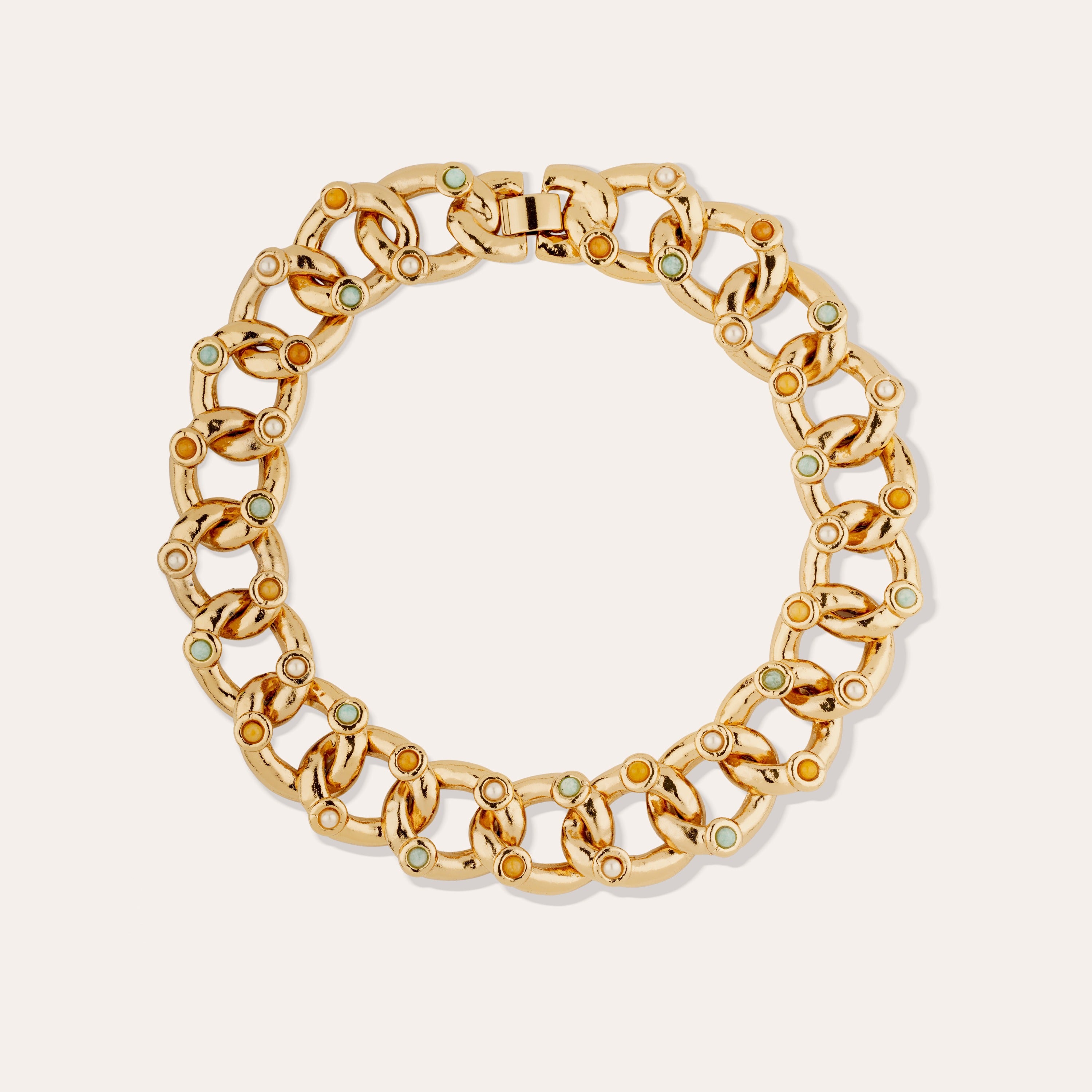 gas-bijoux-collier-mitsi-petit-mod-le-laiton-dor-l-or-fin-amazonite-maille-gourm image 1