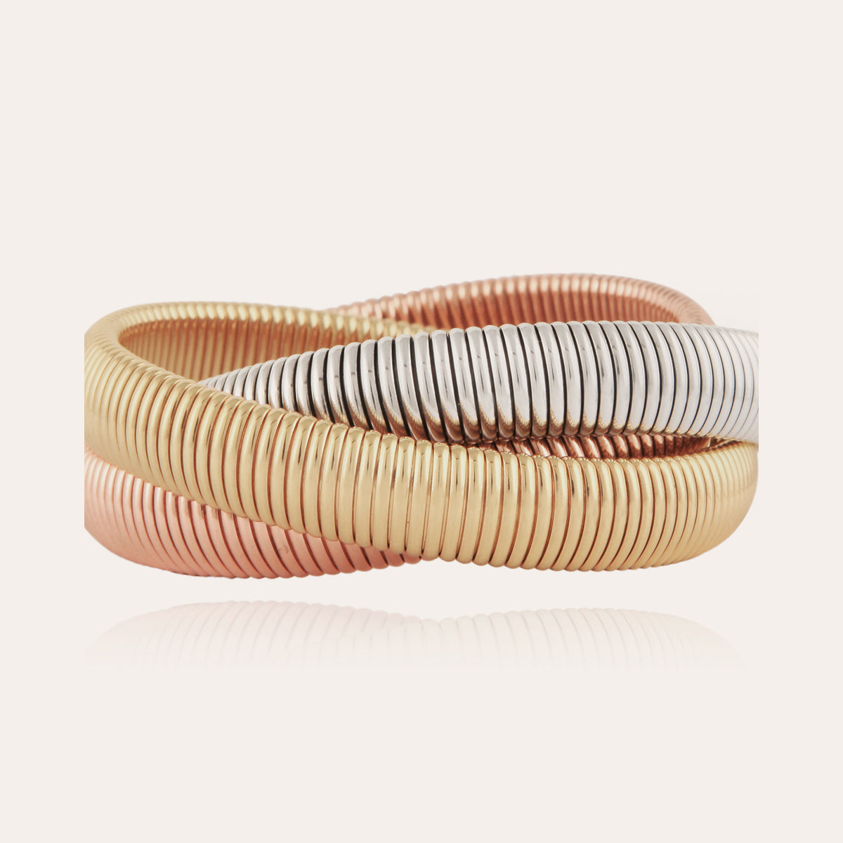 gas-bijoux-bracelet-infinity-trois-rangs-bicolore-maille-tubogas image 2