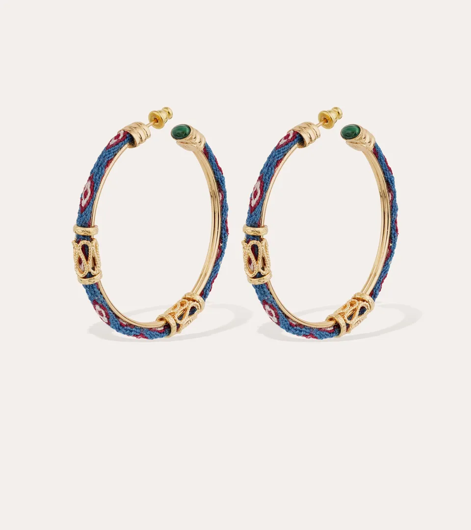 gas-bijoux-cr-oles-lima-cabochons-fibre-d-alpaga-tiss-e-main-dor-es-l-or-fin image 1
