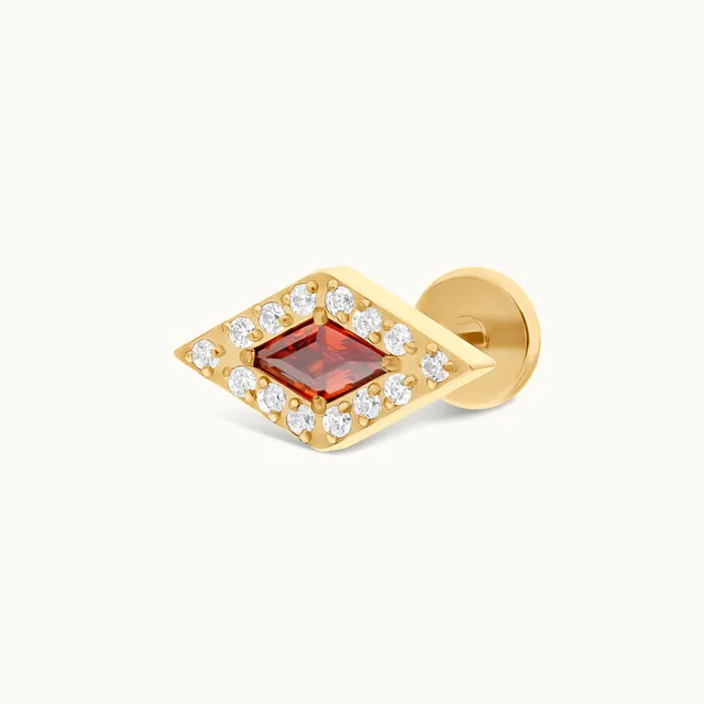 obsidian-piercing-had-s-rouge-labret-vissage-interne-titane-zircon-rouge-central image 1