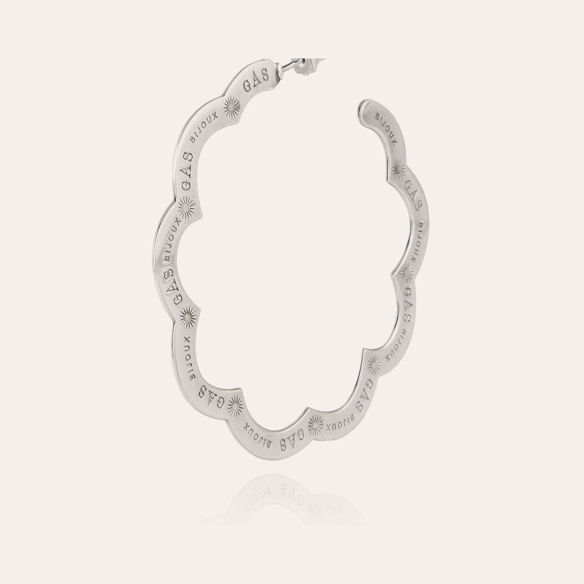 gas-bijoux-boucles-d-oreilles-cr-oles-bolduc-flore-grav-es-grand-mod-le-argent-e image 2