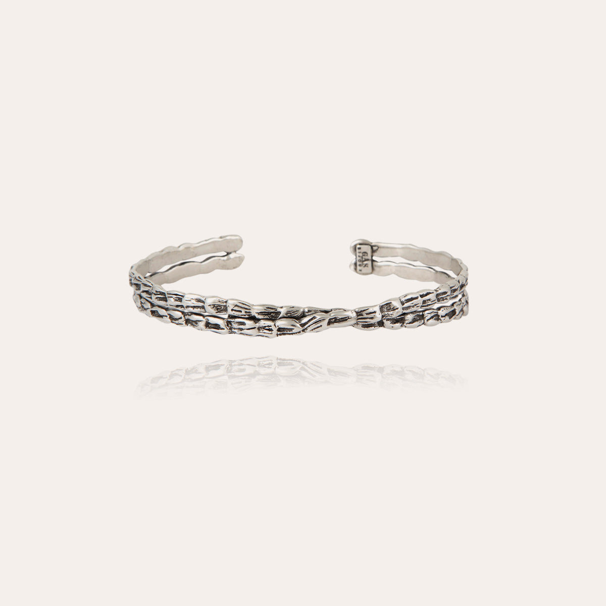 gas-bijoux-liane-bracelet-jonc-crois-grand-mod-le-argent-grav-taille-ajustable image 1