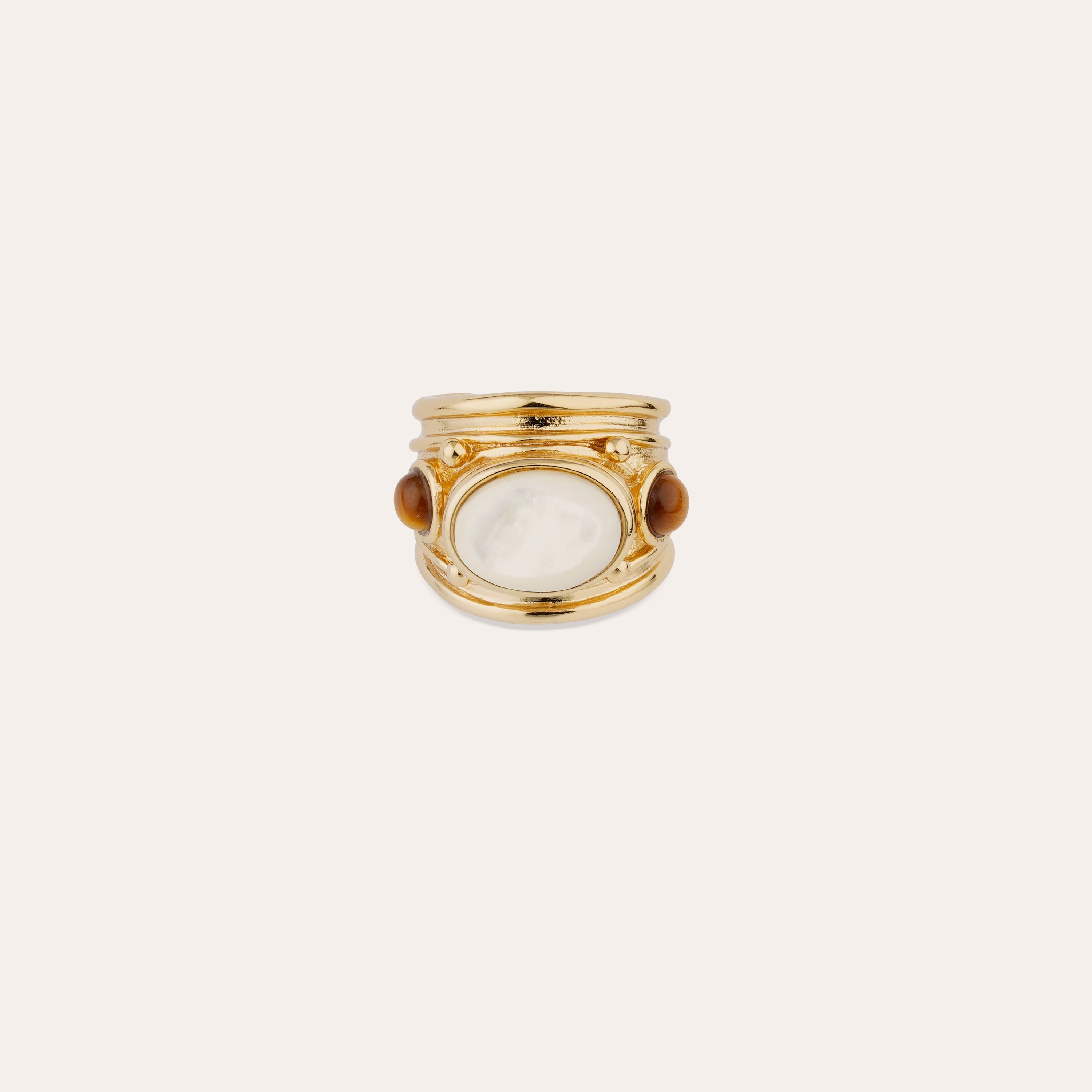 gas-bijoux-bague-simone-oeil-de-tigre-nacre-blanche-dor-e-l-or-fin image 1