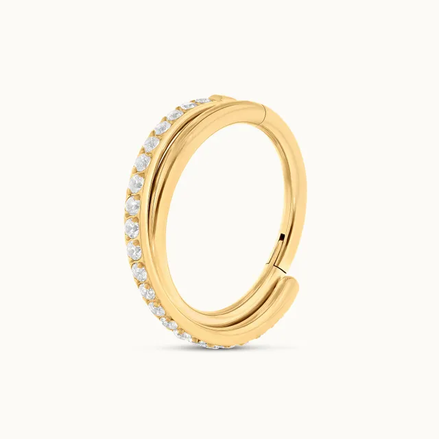 obsidian-piercing-sigma-clicker-double-rang-titane-pvd-gold-et-zircons-pour-h-li image 1