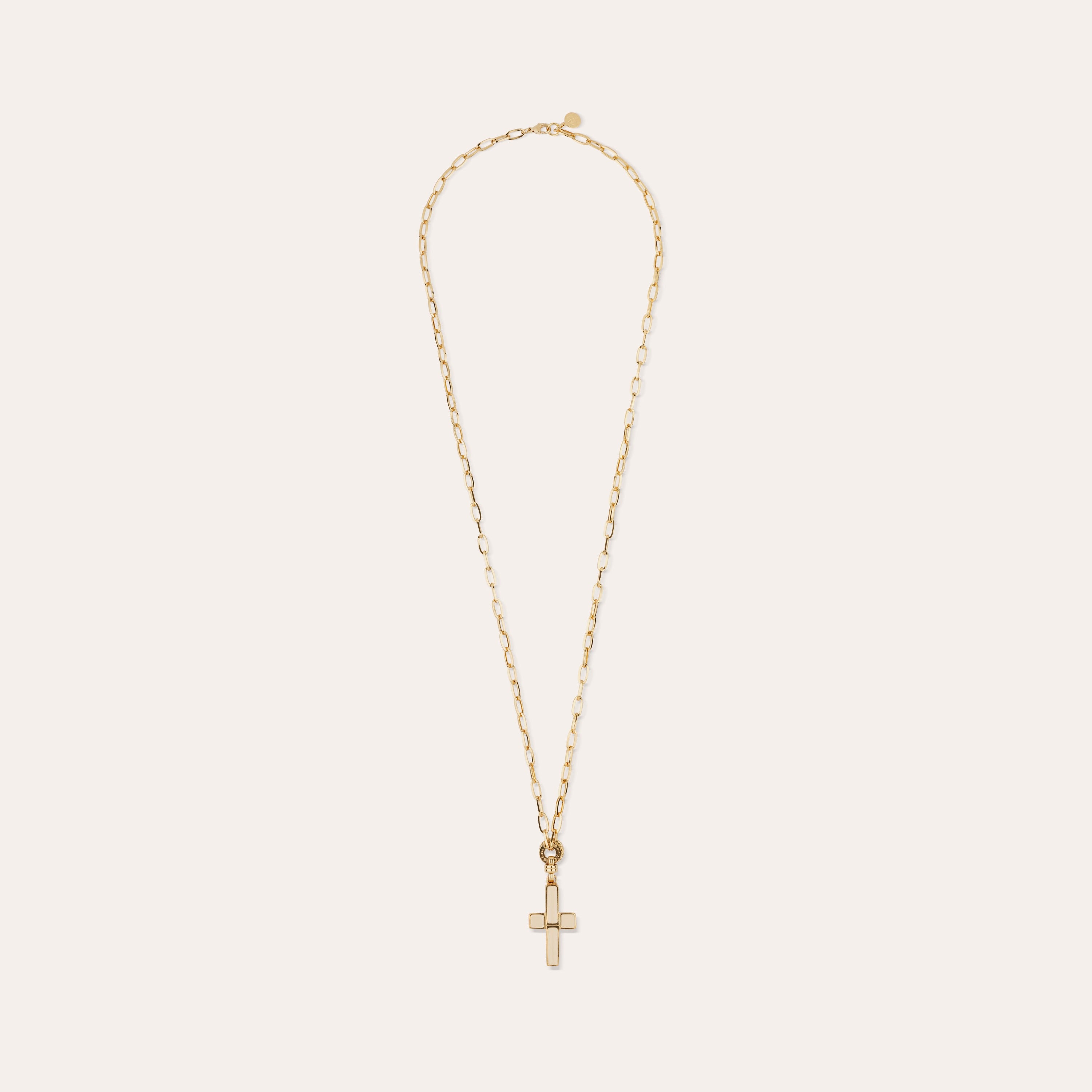 gas-bijoux-sautoir-croix-petit-mod-le-dor-l-or-fin-maill-main image 2