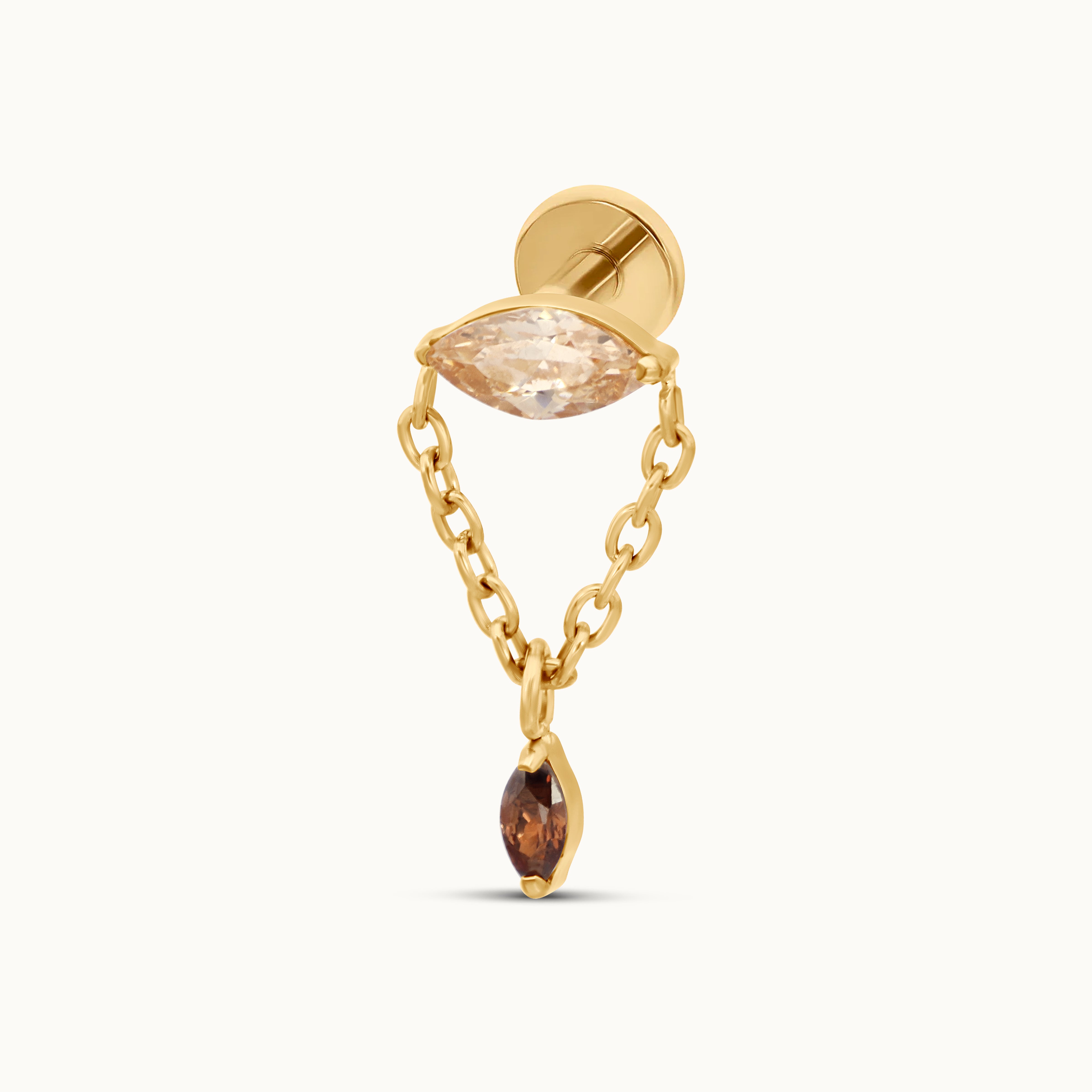 obsidian-piercing-macchiato-embout-piercing-titane-double-marquise-caf-champagne image 2