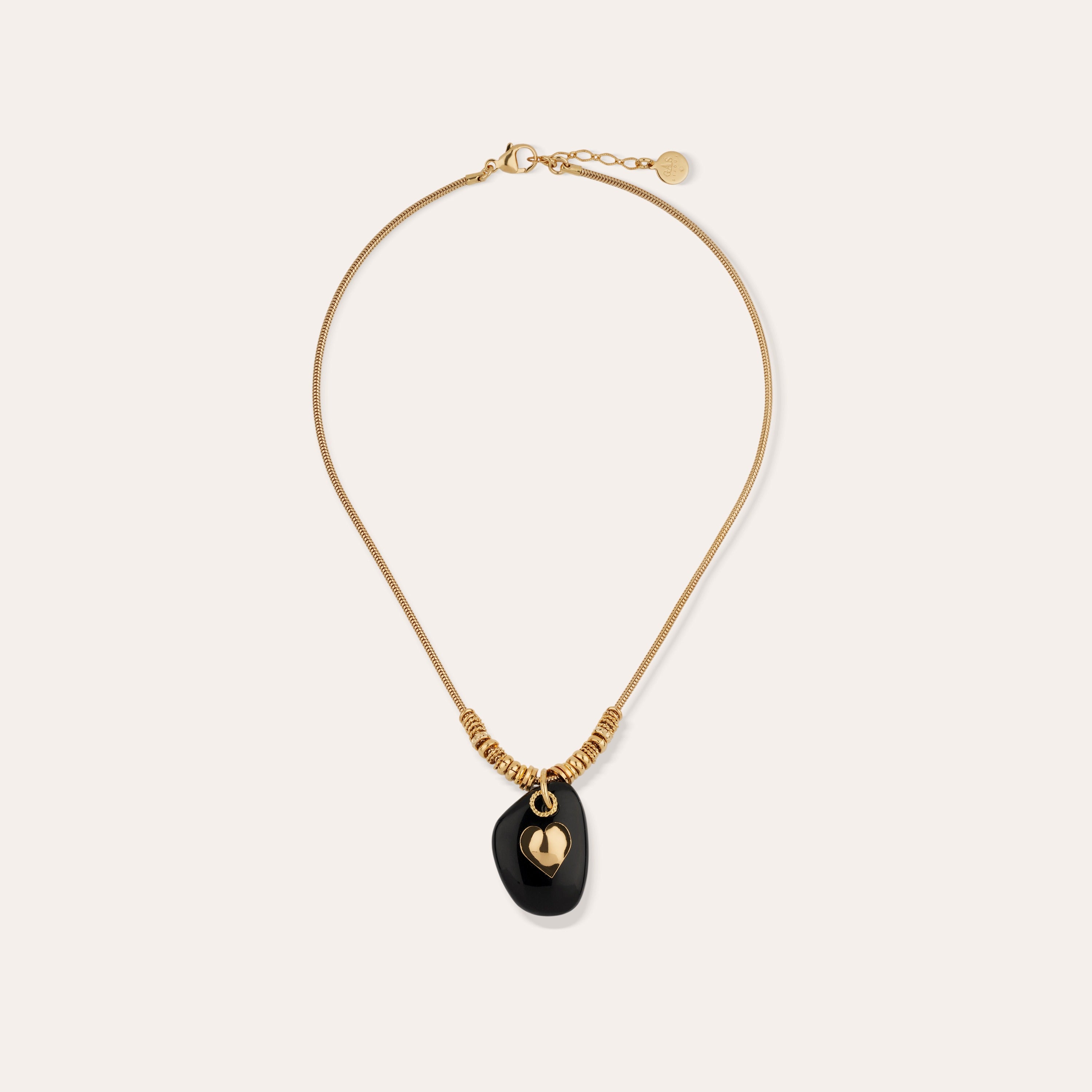 gas-bijoux-collier-galet-dor-onyx-noir image 2