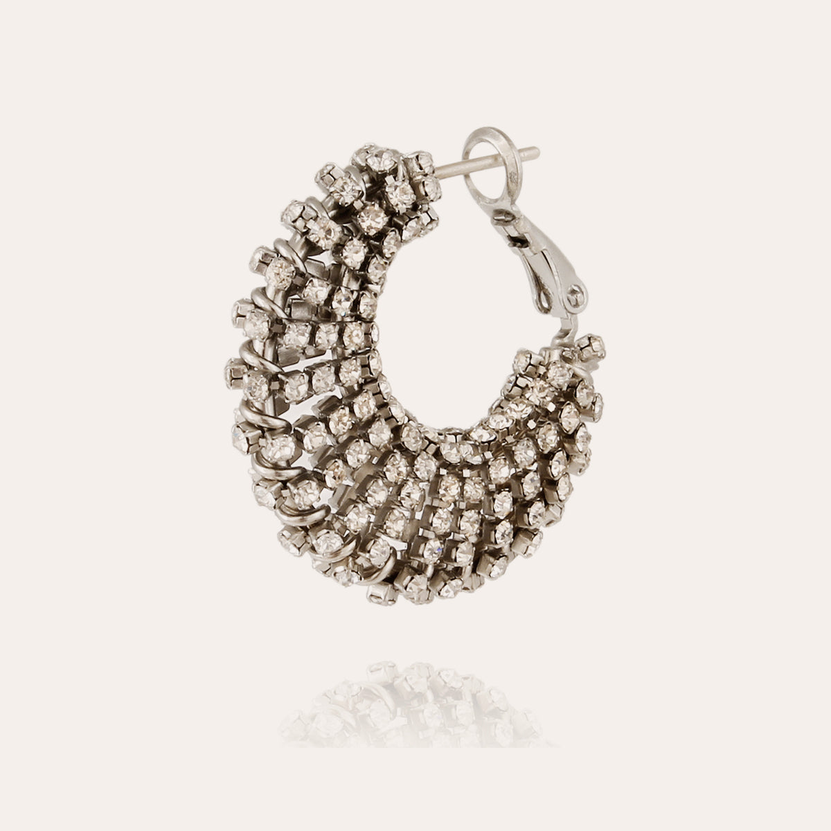 gas-bijoux-boucles-d-oreilles-izzia-strass-petit-mod-le-cr-oles-rhodium-3-cm image 2
