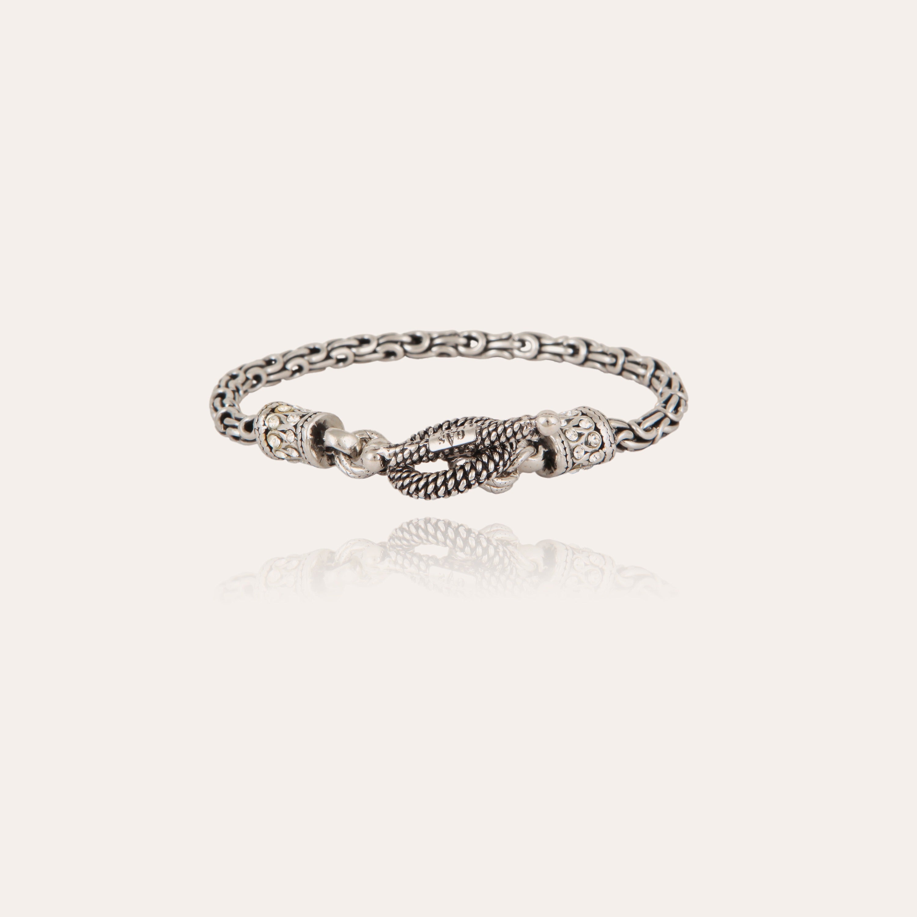 gas-bijoux-bracelet-maglia-argent-cha-ne-fine-fermoir-strass image 1