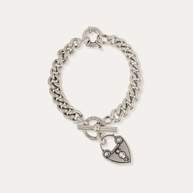gas-bijoux-bracelet-locked-argent-cha-ne-cadenas-c-ur image 1