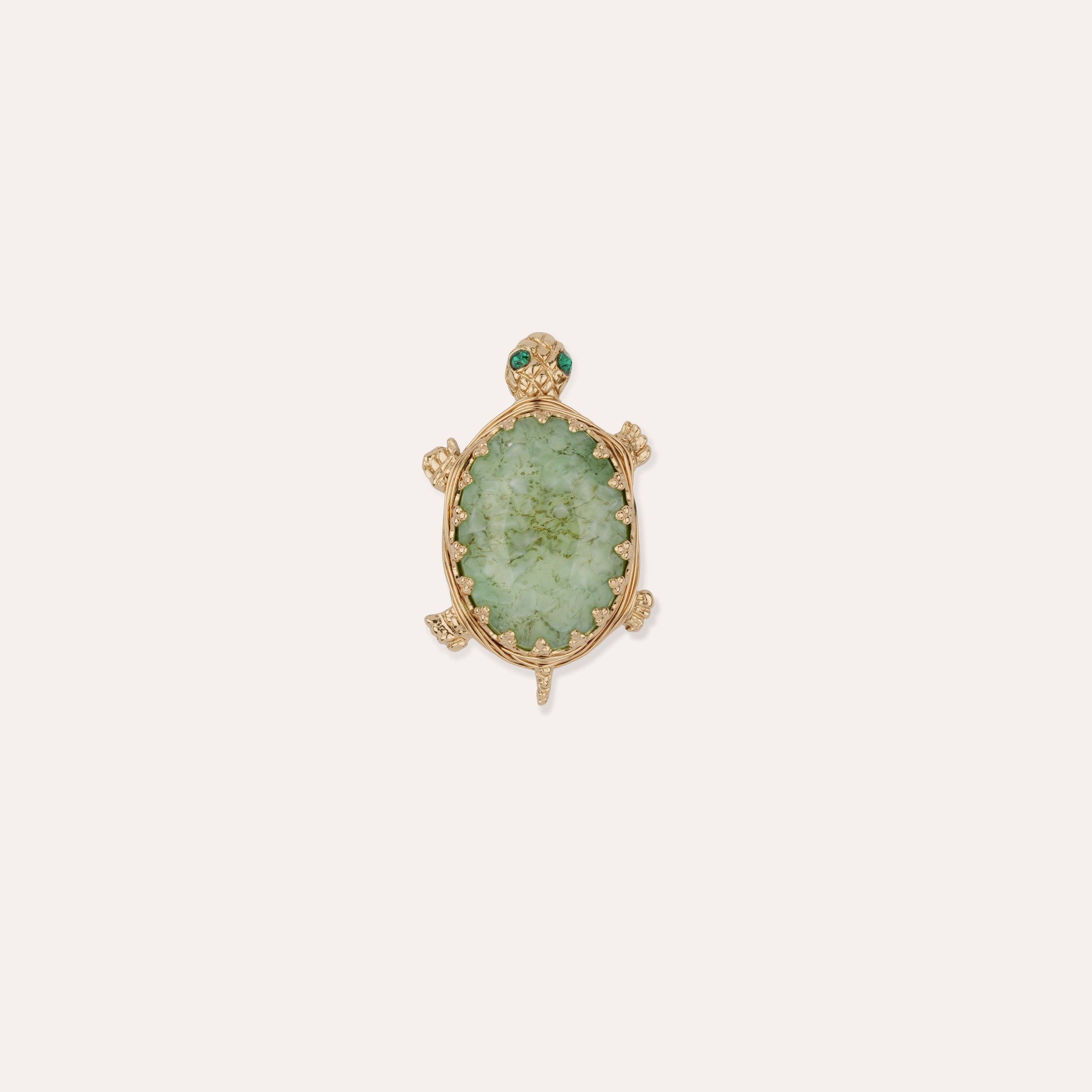 gas-bijoux-broche-tortue-dor-e-l-or-fin-cabochon-verre image 1