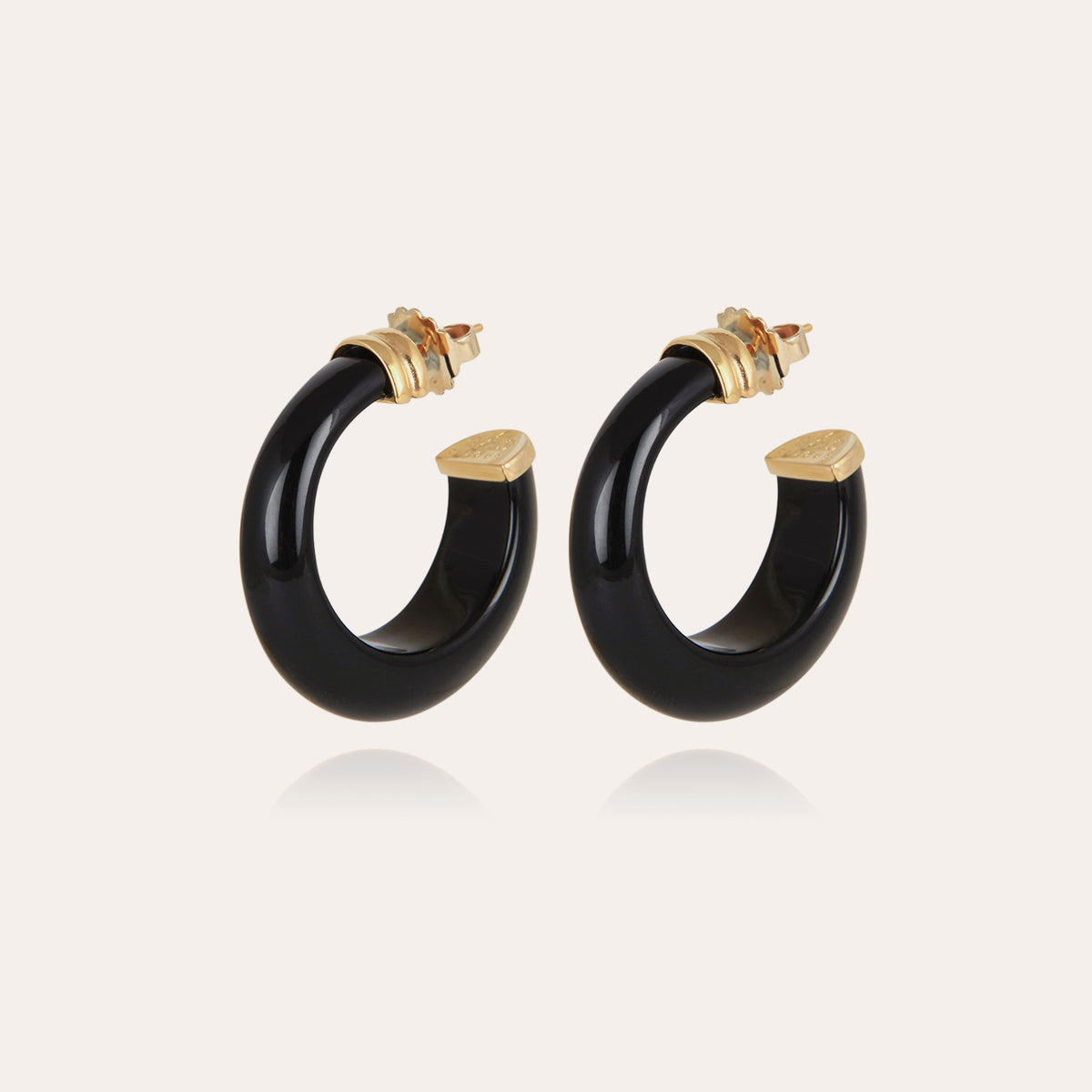 gas-bijoux-boucles-d-oreilles-cr-oles-abalone-ac-tate-noir image 1