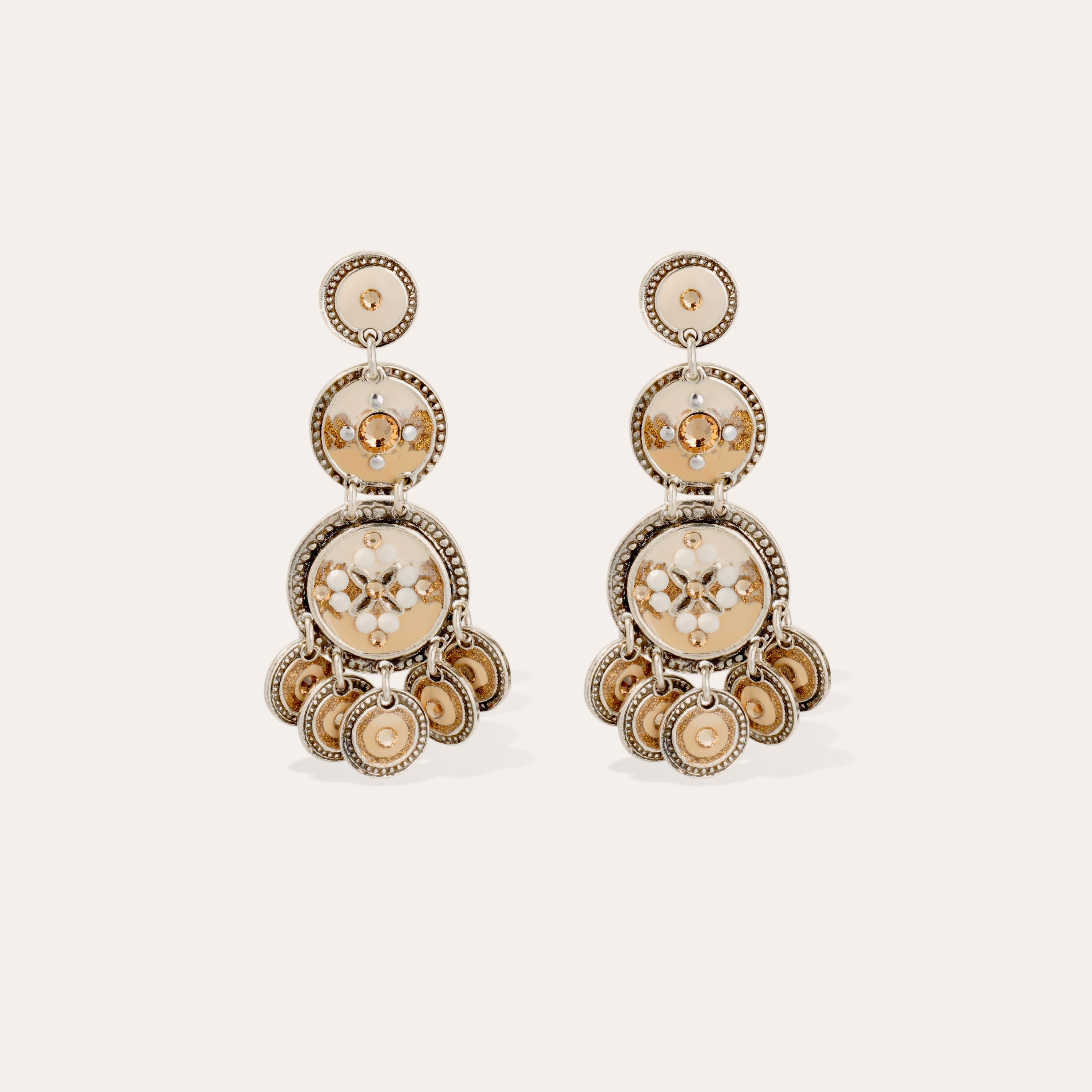 gas-bijoux-boucles-d-oreilles-sequin-trois-rangs-pendantes-argent-es-mail-et-str image 1