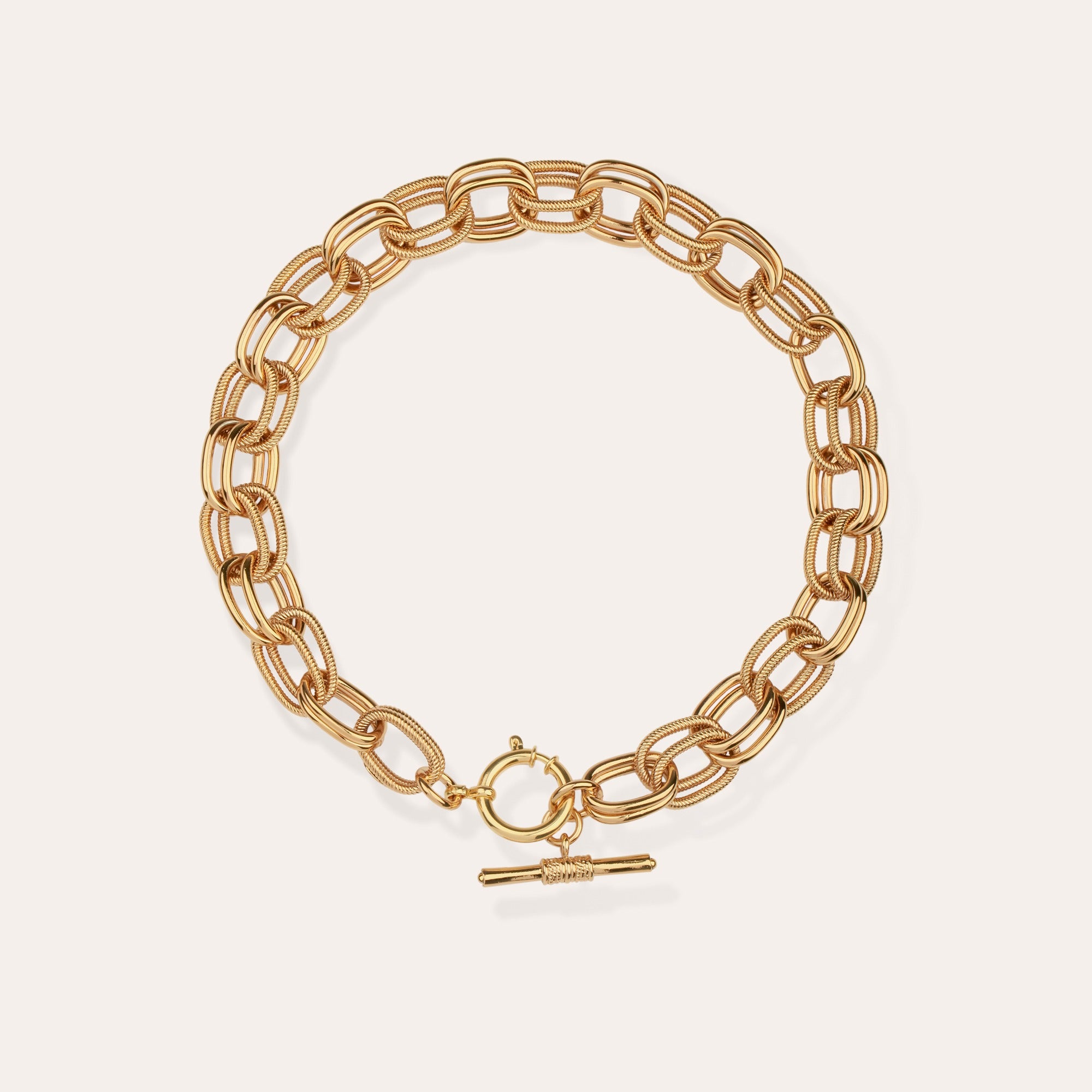 gas-bijoux-collier-bell-collier-cha-ne-anneaux-lisses-et-stri-s-dor-l-or-fin-37- image 1