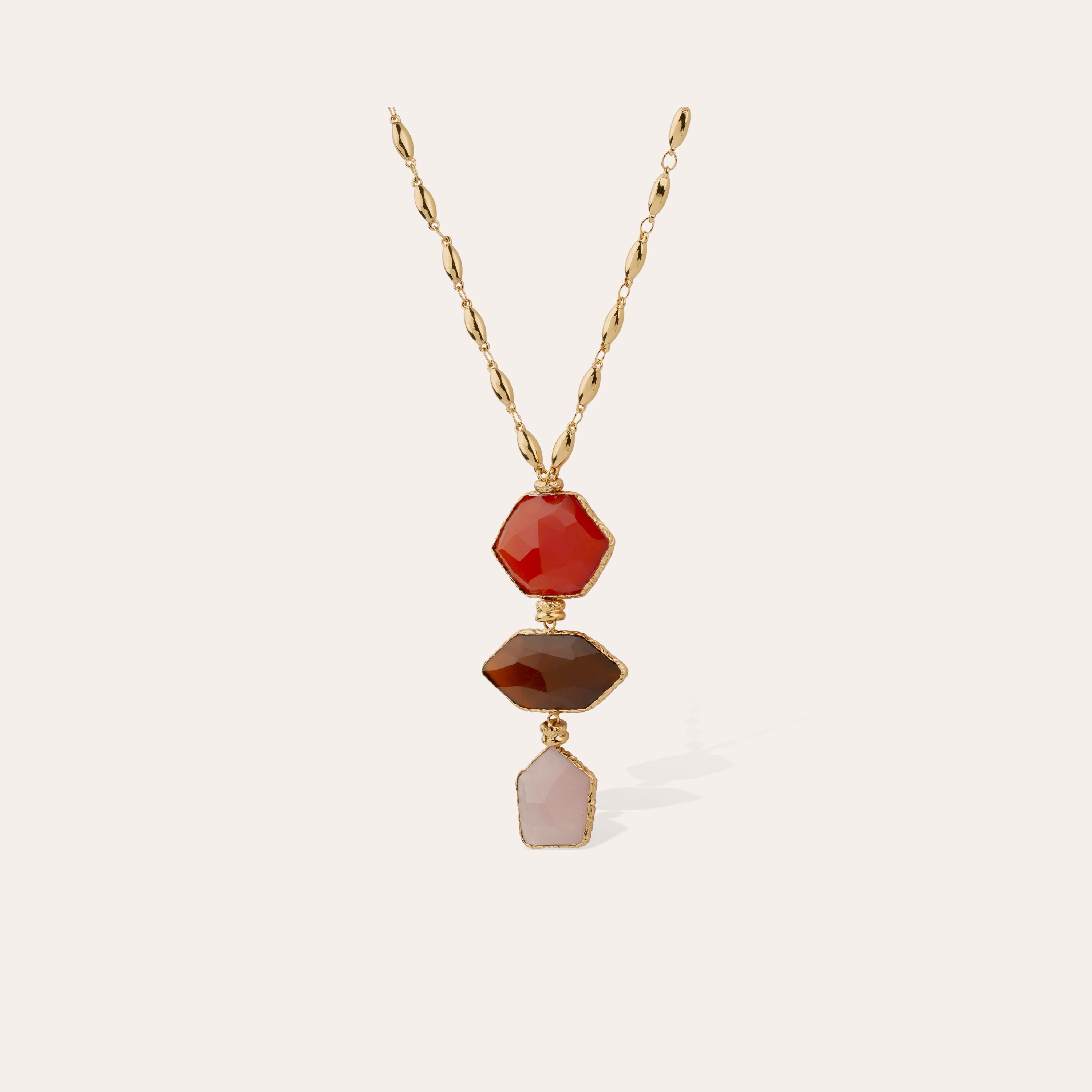 gas-bijoux-sautoir-silenza-calcite-quartz-rose-dor-l-or-fin-trois-pierres-fines- image 3