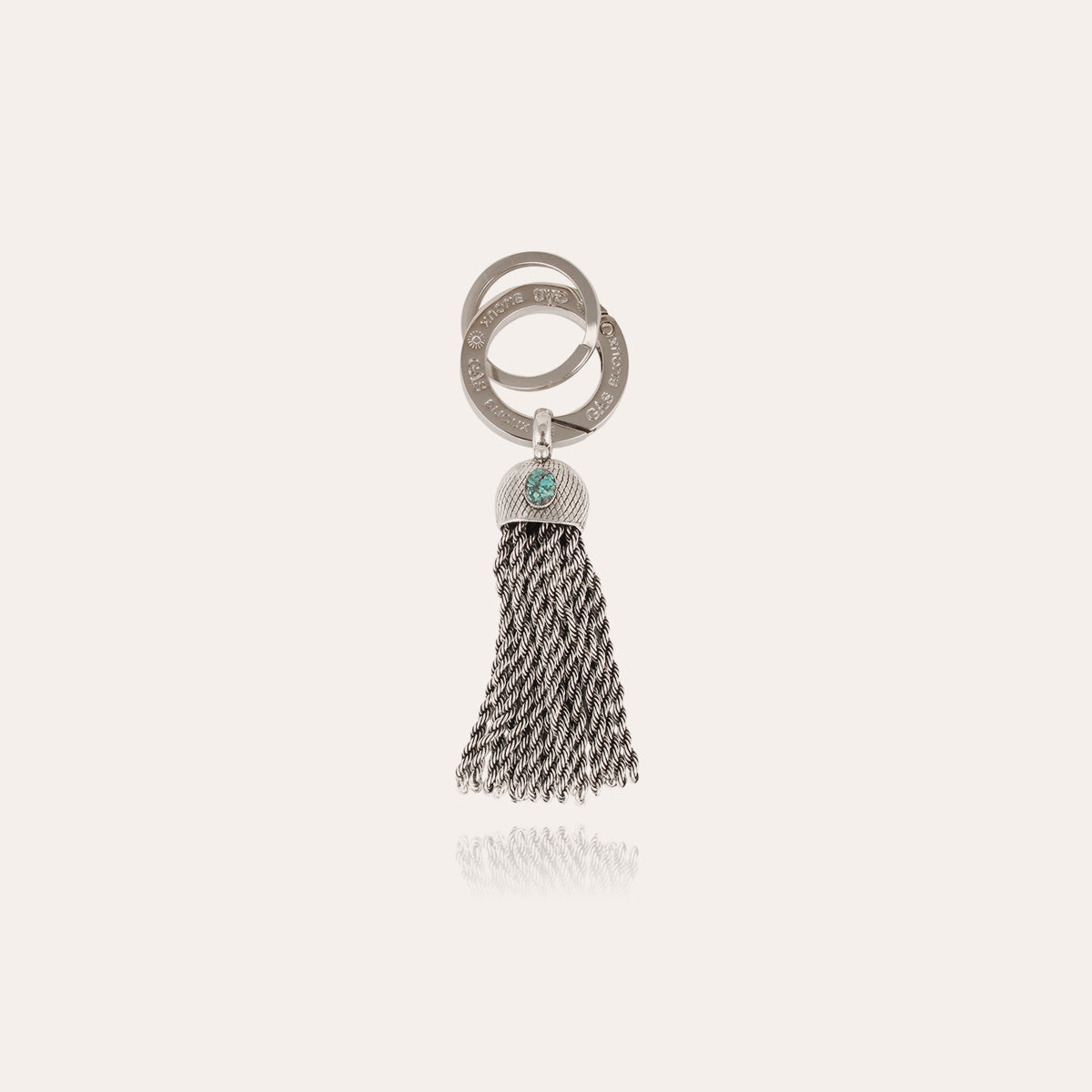 gas-bijoux-porte-cl-s-pompon-cabochon-argent-anneau-grav-du-logo-gas-bijoux image 1