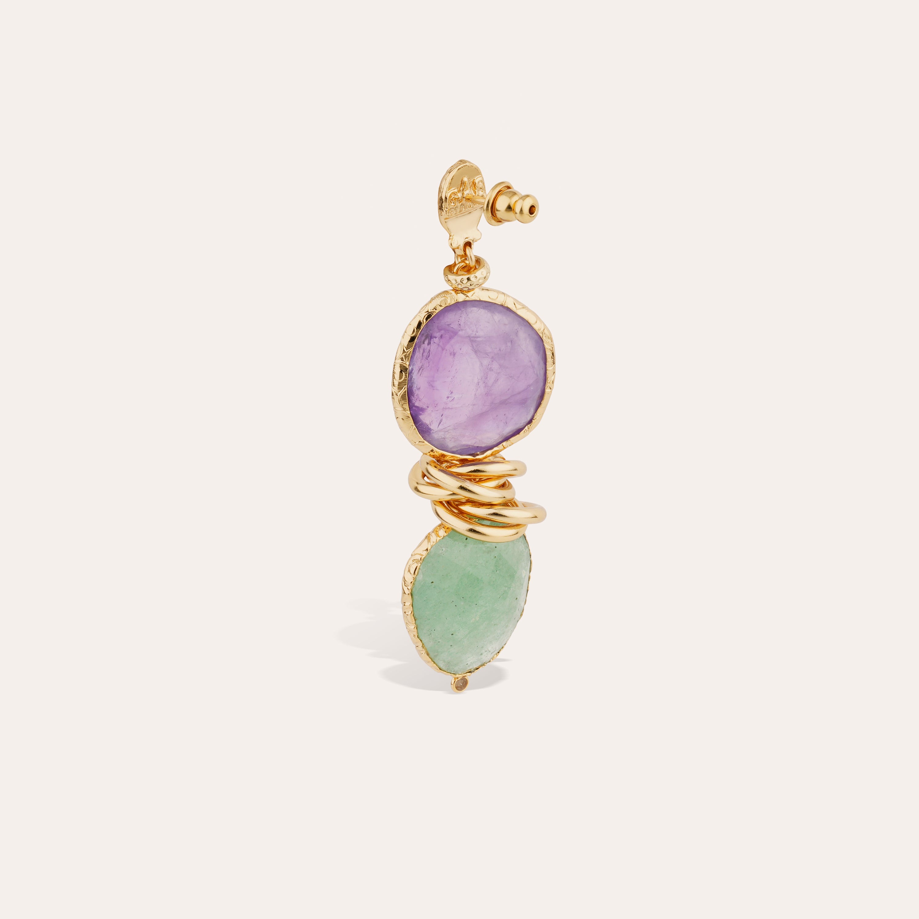 gas-bijoux-boucles-d-oreilles-sirena-am-thyste-et-quartz-vert-sertis-sur-or-fin image 2