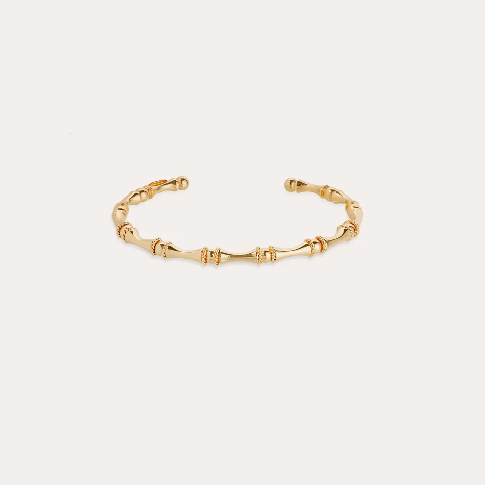 gas-bijoux-bracelet-bambou-jonc-mini-dor-l-or-fin-taille-ajustable image 1