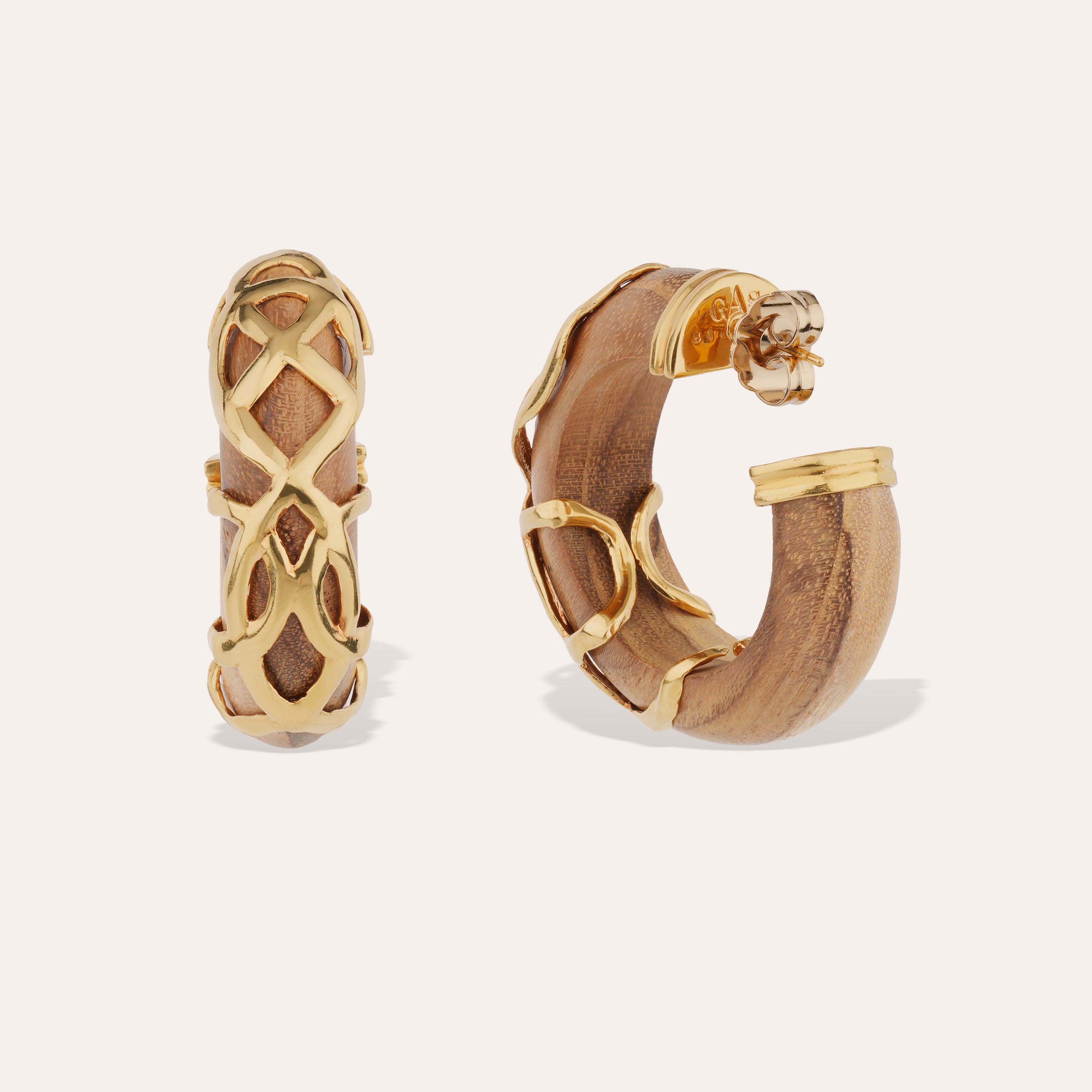 gas-bijoux-boucles-d-oreilles-cr-ole-abalone-bois-dor-l-or-fin image 2