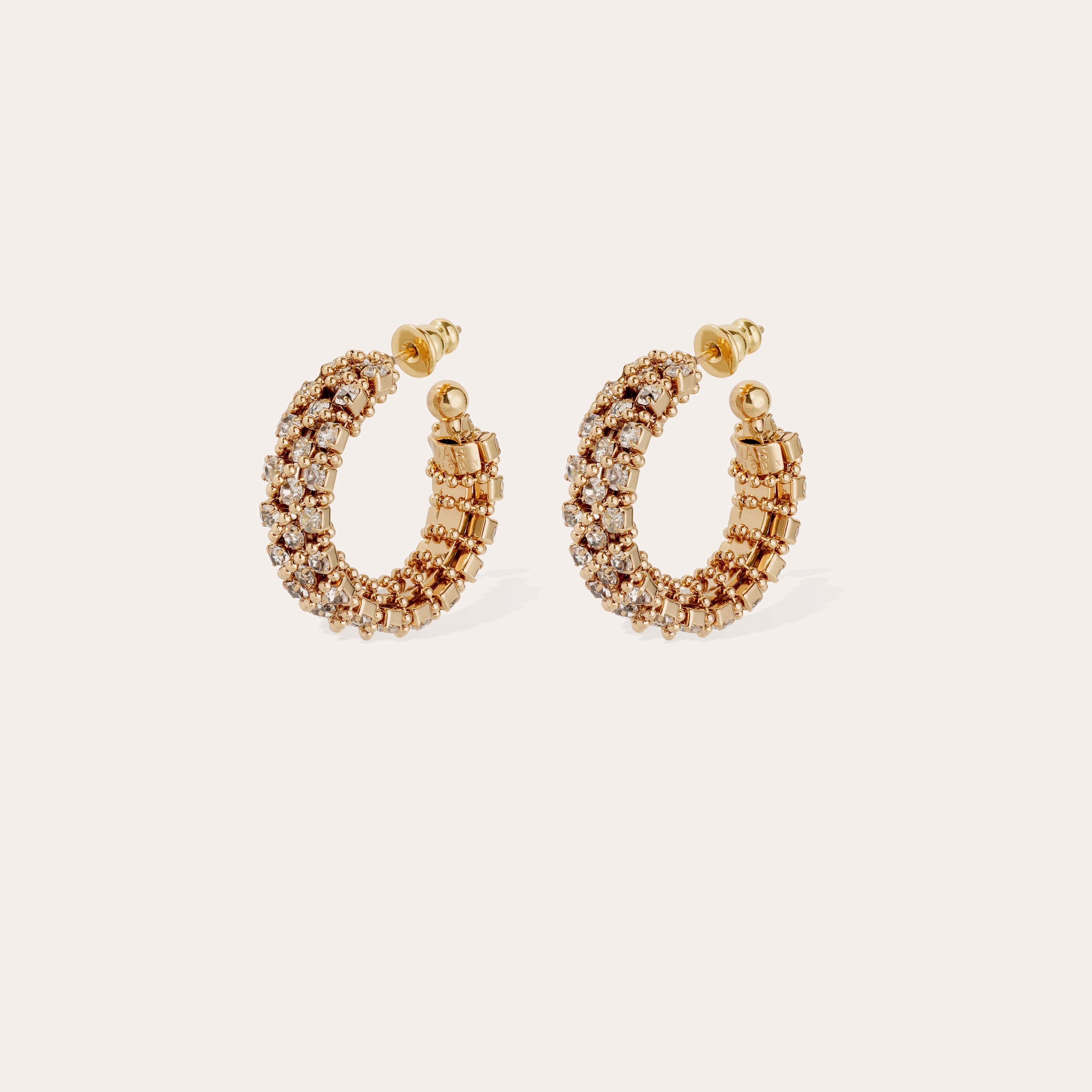 gas-bijoux-izilda-boucles-d-oreilles-cr-oles-strass-mini-dor-es-l-or-fin image 1
