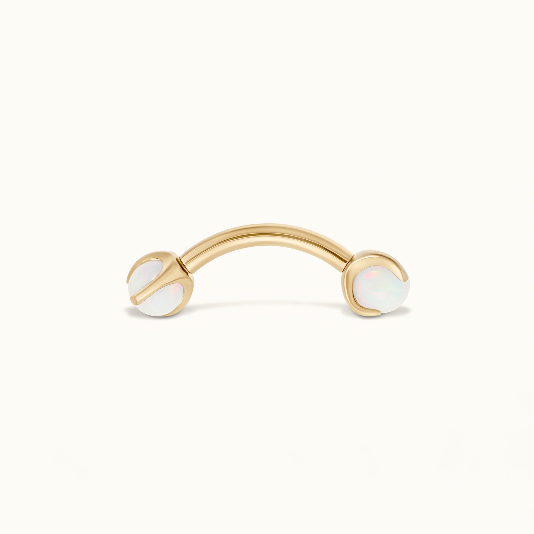 obsidian-piercing-barre-courb-e-opale-blanche-piercing-rook-en-titane image 1