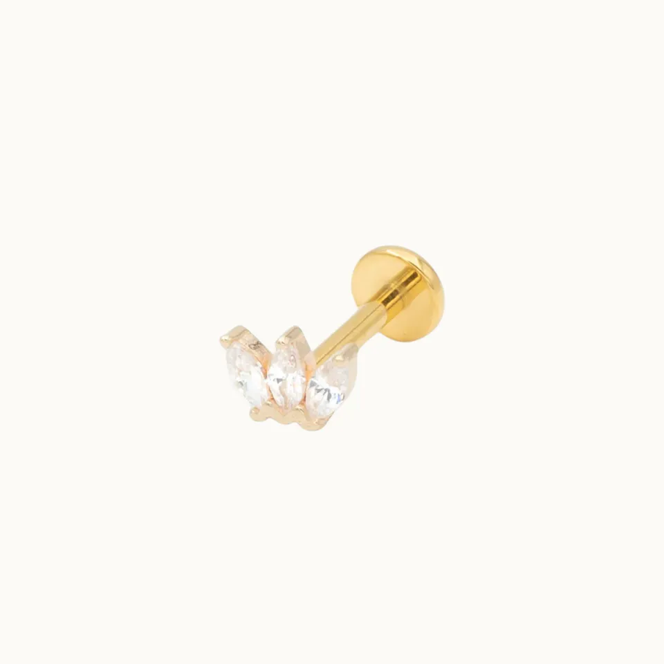 obsidian-piercing-marquise-or-14k-piercing-3-cristaux-h-lix-tragus image 1
