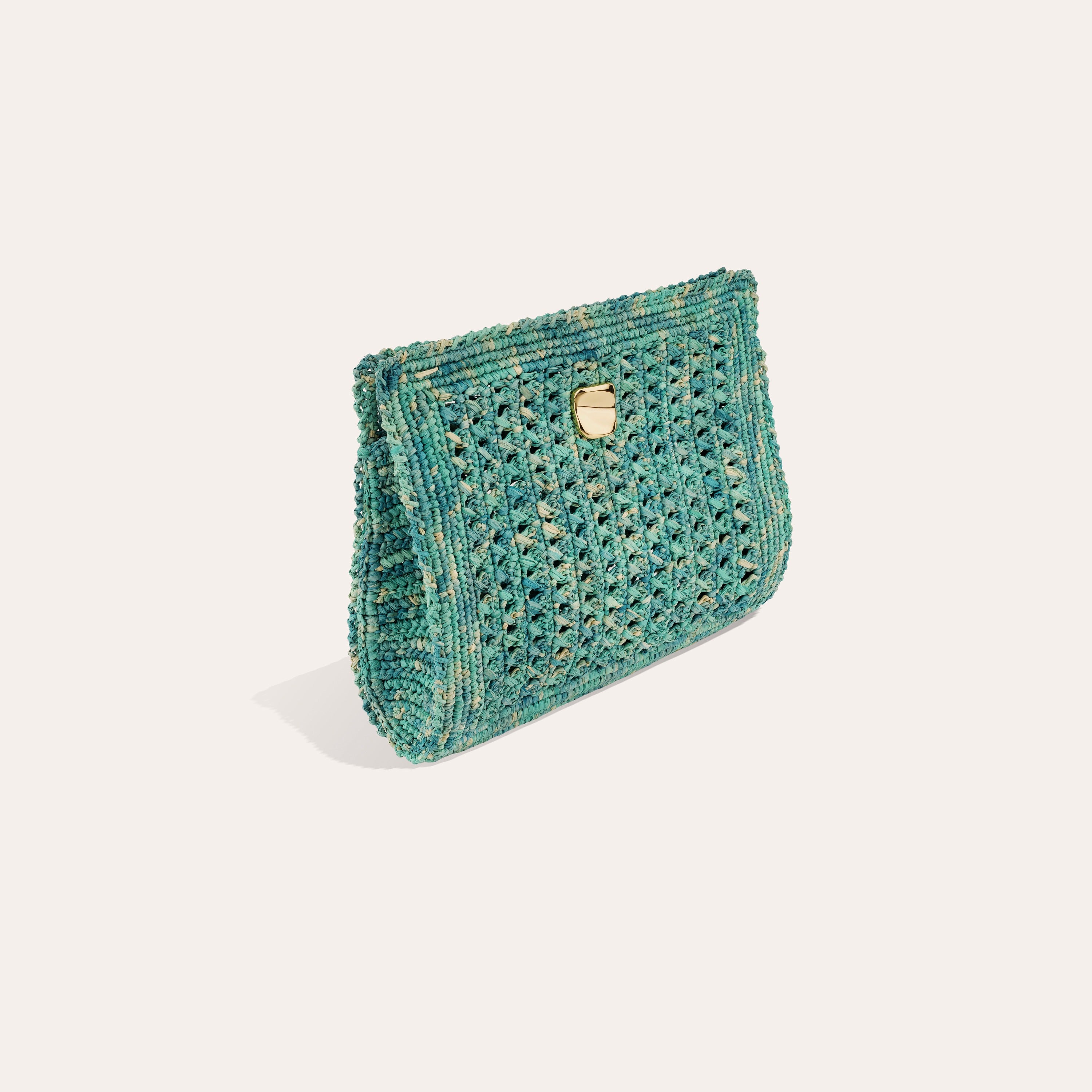gas-bijoux-les-canoubiers-sac-pochette-raphia-tiss-main-turquoise image 3