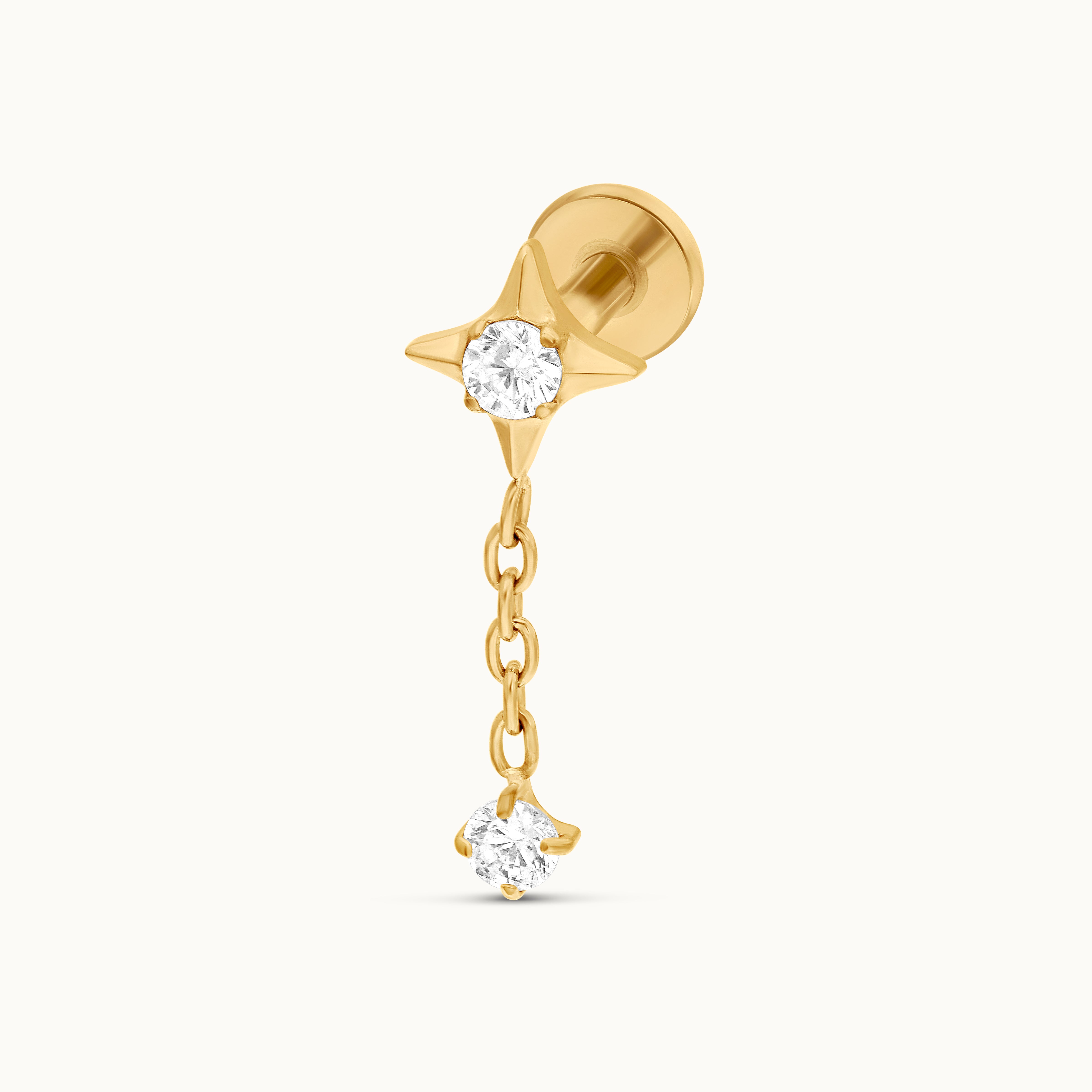 obsidian-piercing-americano-bijou-d-oreille-cha-ne-toile-en-titane-zircons-caf-e image 3