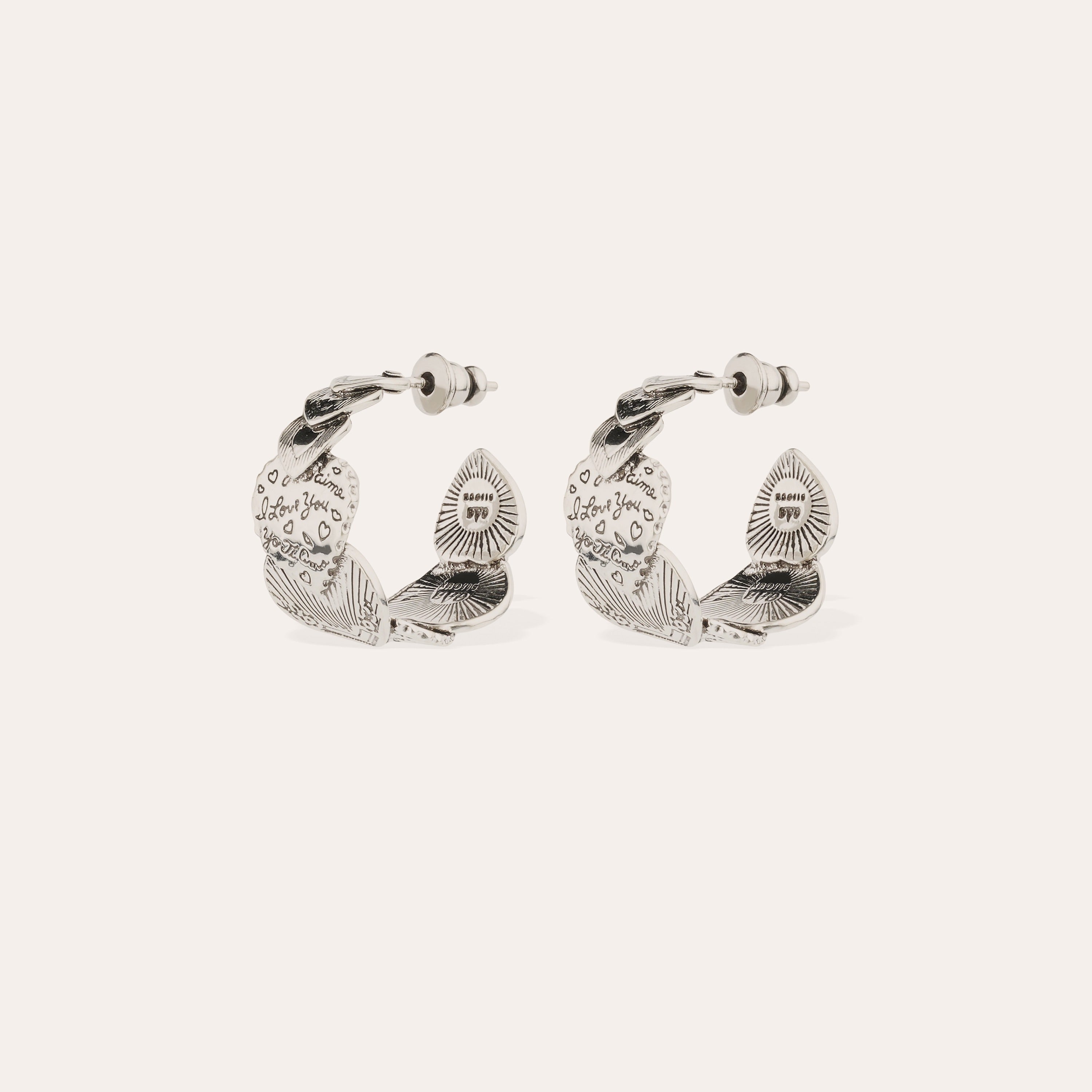 gas-bijoux-cr-oles-cuore-love-petit-mod-le-argent-es-c-urs-grav-s-main image 1