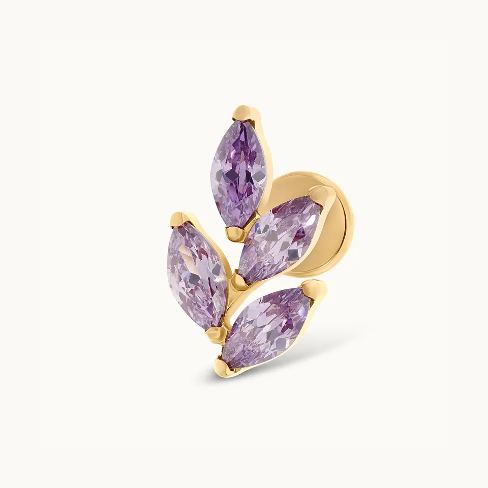 obsidian-piercing-mimosa-embout-3-zircons-marquise-titane image 1