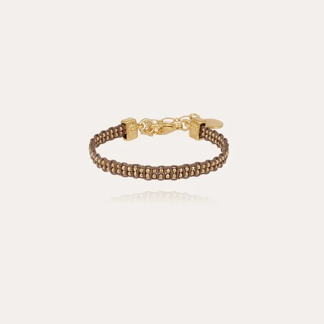 gas-bijoux-bracelet-fever-enfant-cha-ne-boule-dor-e-l-or-fin-sur-tissage-macram- image 1