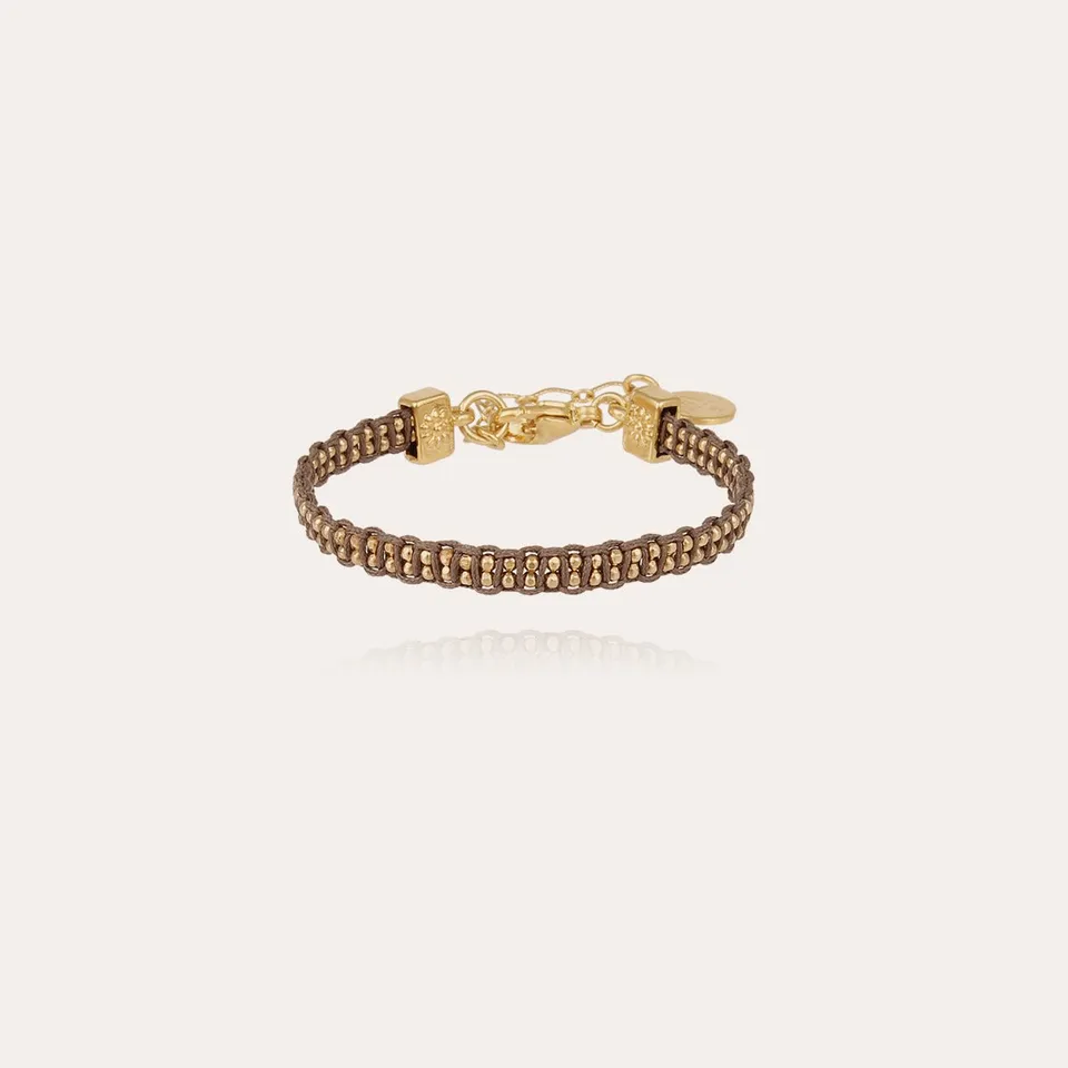 gas-bijoux-bracelet-fever-enfant-cha-ne-boule-dor-e-l-or-fin-sur-tissage-macram- image 1
