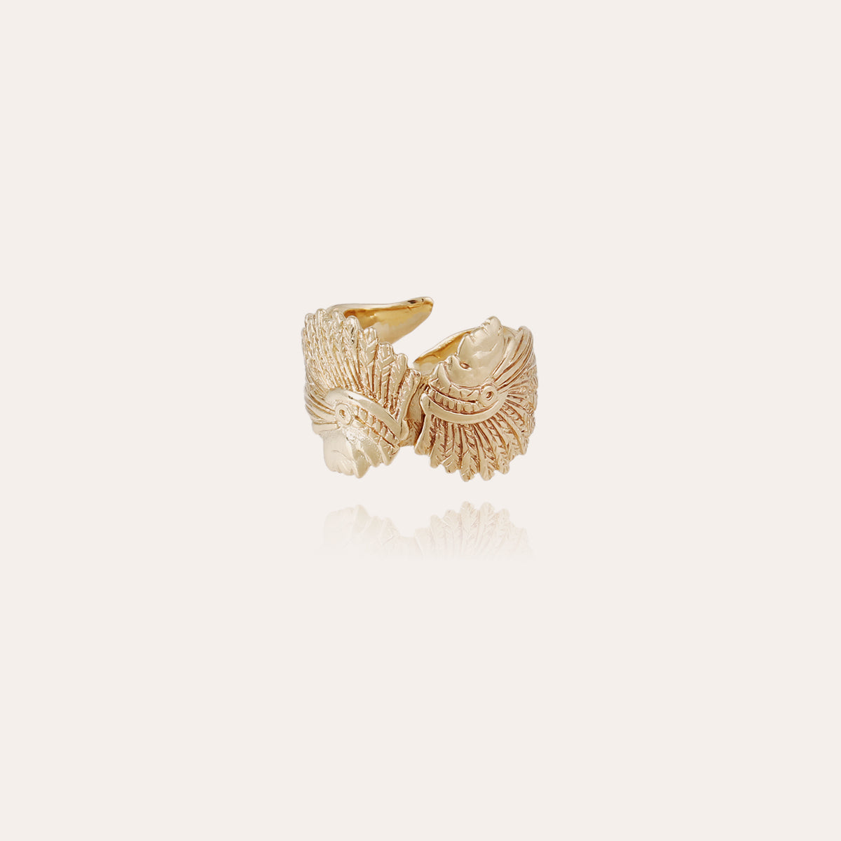 gas-bijoux-santa-f-grand-mod-le-bague-dor-e-l-or-fin-t-tes-d-indiens image 1
