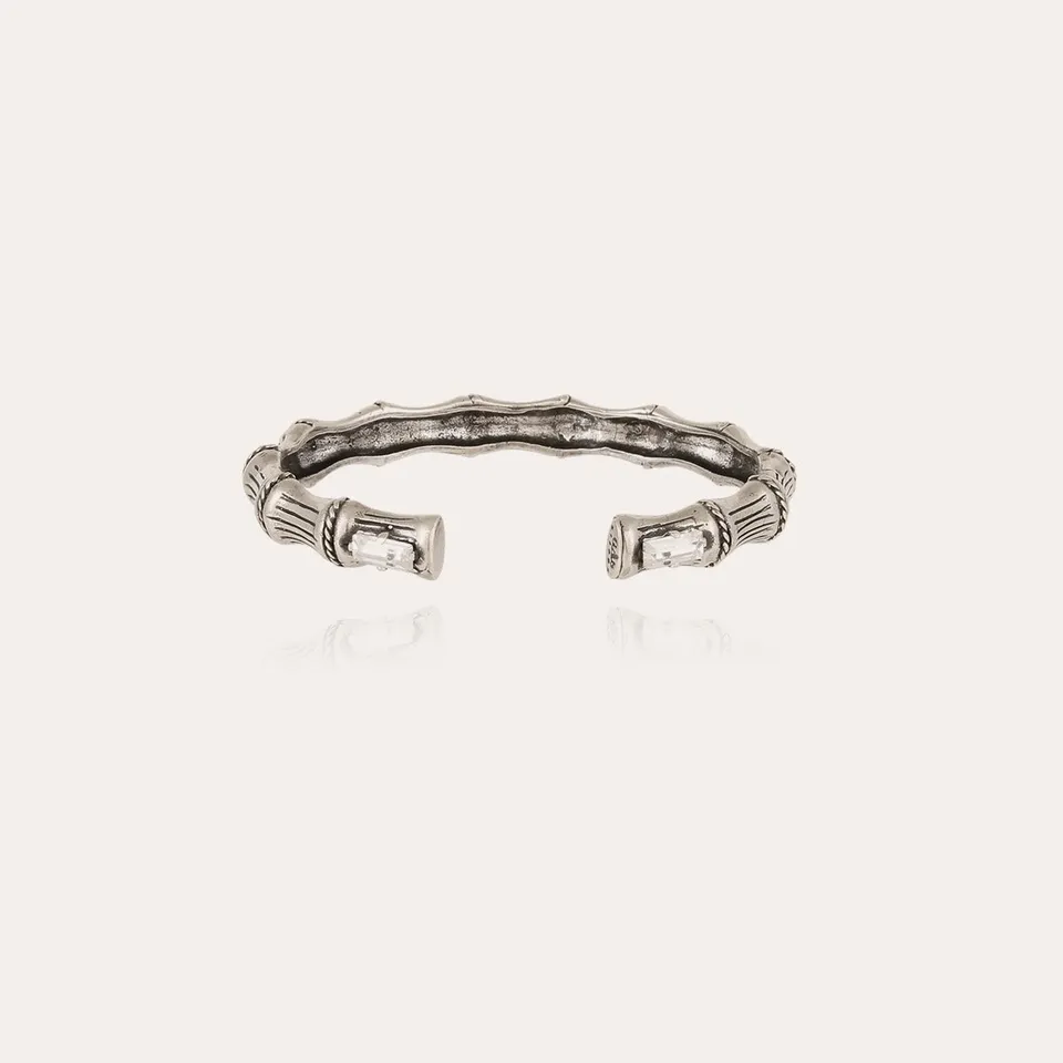 gas-bijoux-bracelet-bambou-jonc-strass-argent-taille-ajustable image 1