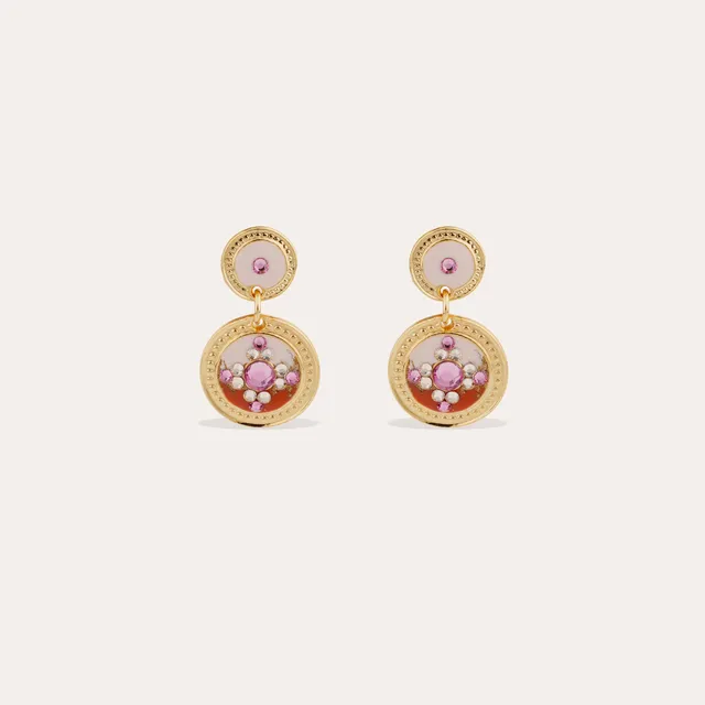 gas-bijoux-sequin-boucles-d-oreilles-pendantes-dor-es-l-or-fin-deux-m-daillons image 1