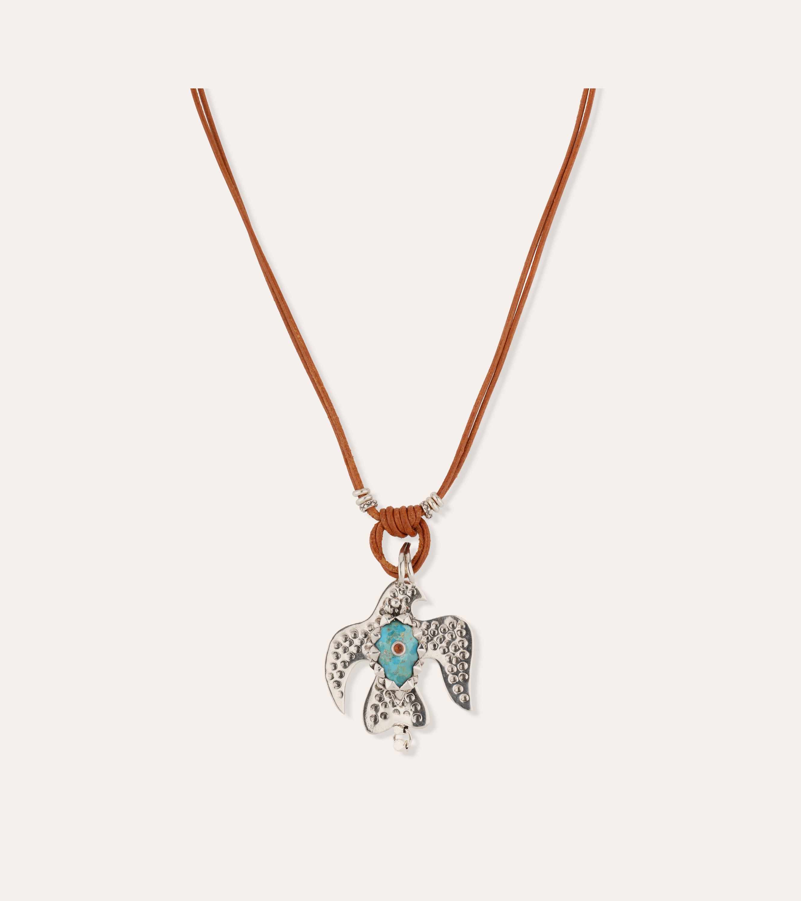 gas-bijoux-collier-eagle-cuir-pendentif-aigle-turquoise-homme image 1