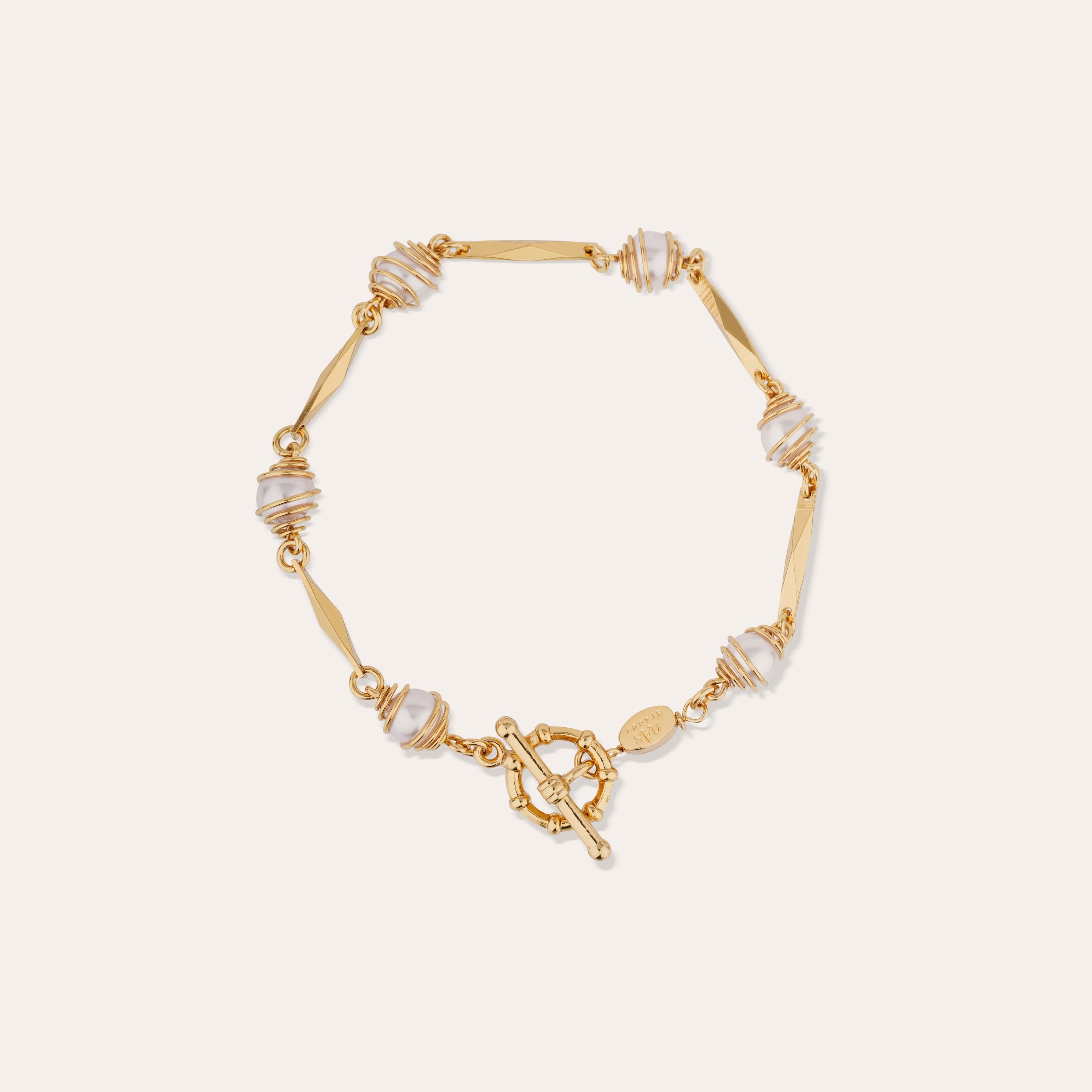 gas-bijoux-bracelet-perla-perles-nacr-es-sur-cha-ne-dor-e-l-or-fin image 3