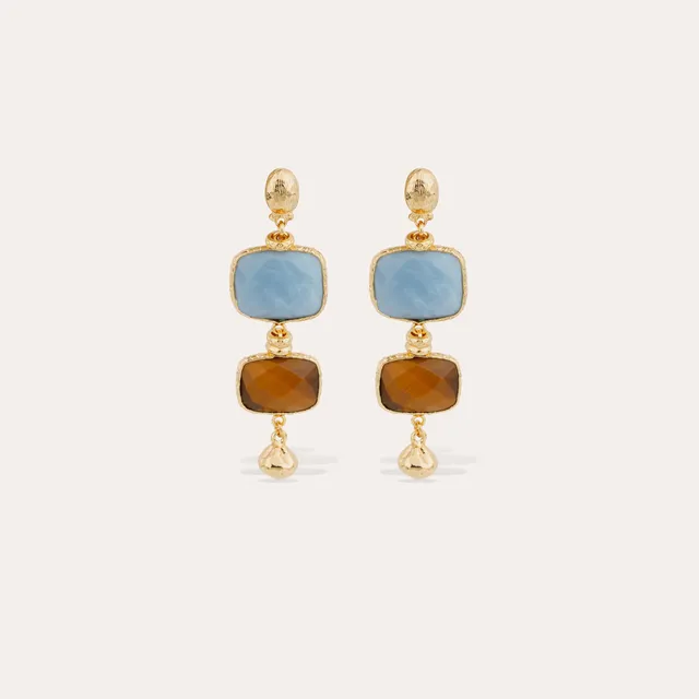 gas-bijoux-sil-ne-petit-mod-le-boucles-d-oreilles-calcite-bleue-et-oeil-de-tigre image 1