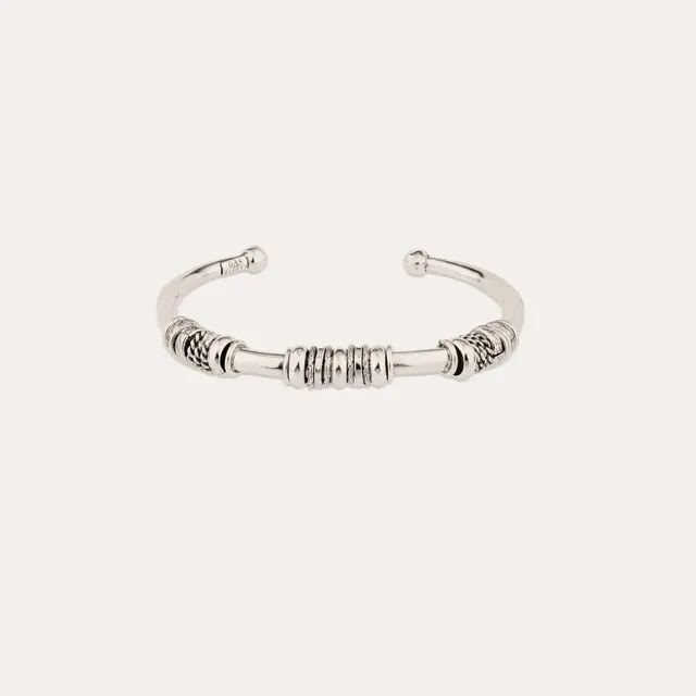 gas-bijoux-bracelet-jonc-maranzana-large-argent-anneaux-vintage-ajustable image 1