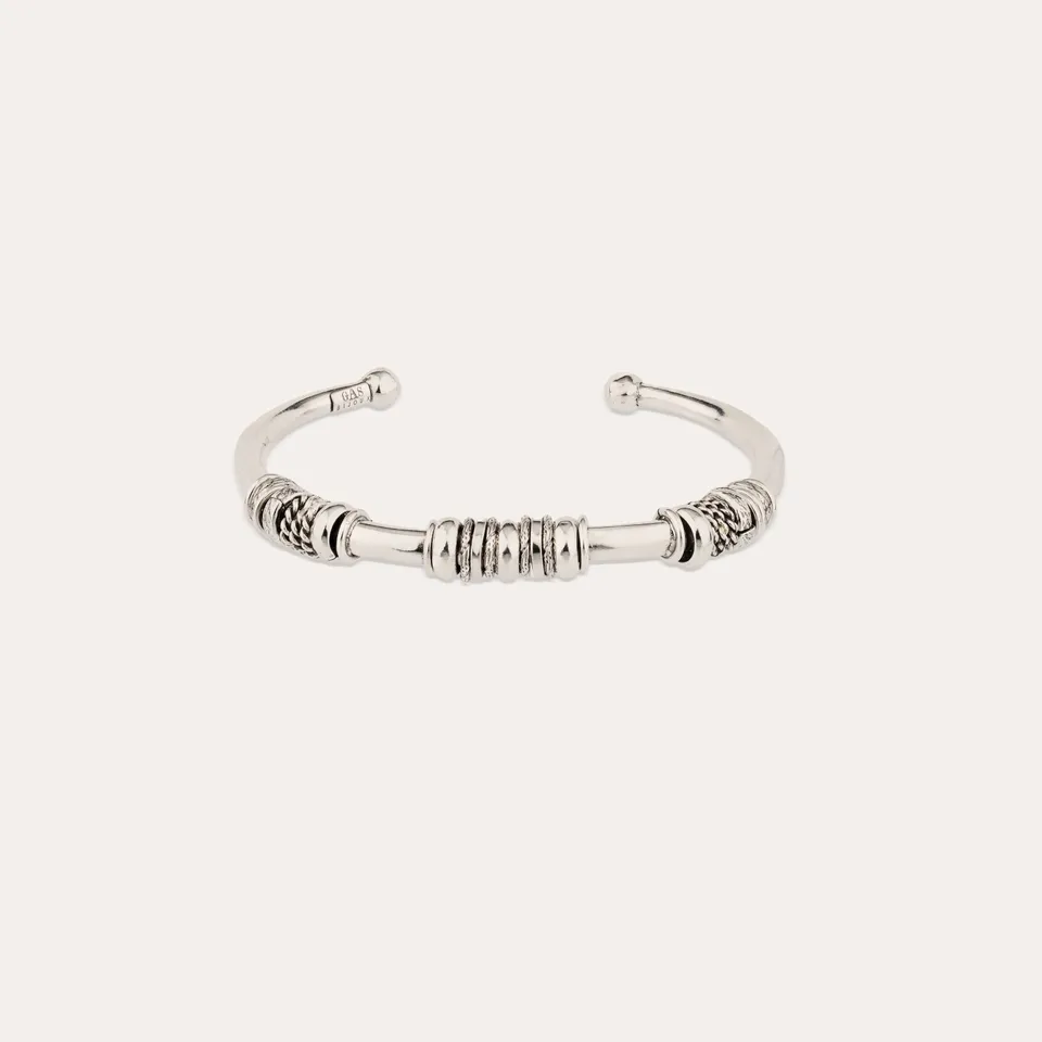 gas-bijoux-bracelet-jonc-maranzana-large-argent-anneaux-vintage-ajustable image 1
