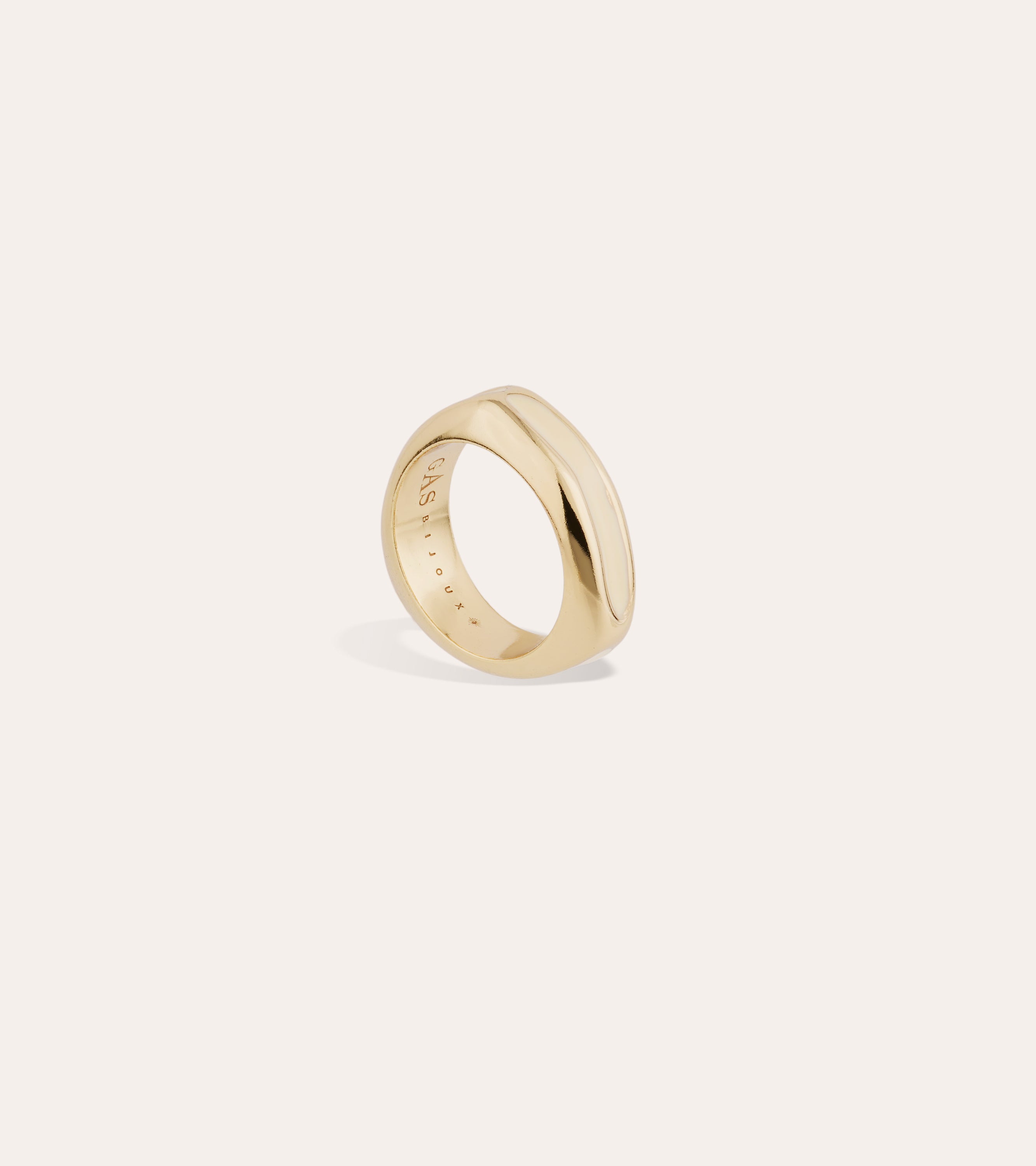 gas-bijoux-bague-suerte-mail-dor-e-relief-triangulaire-sculptural-maillage-fait- image 3