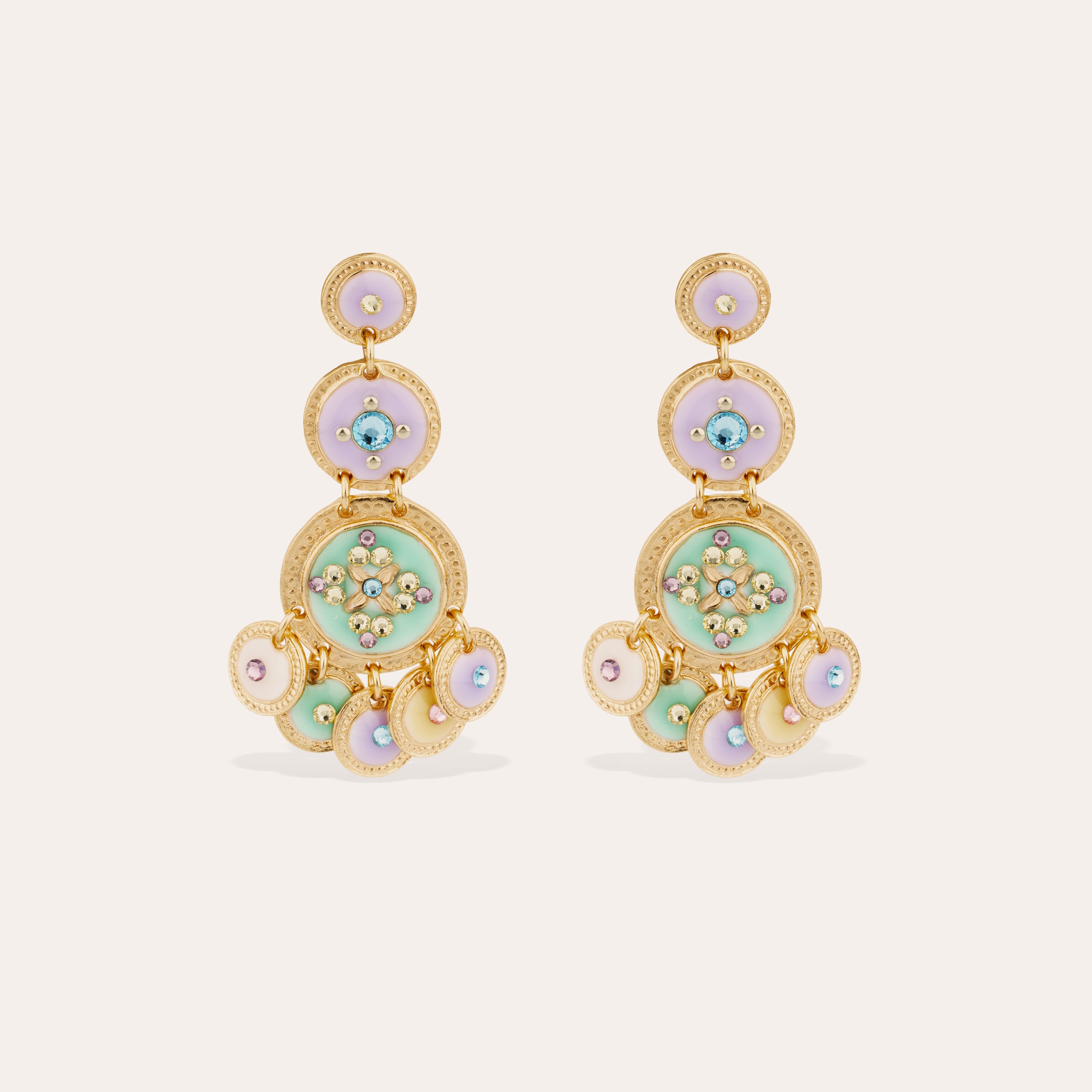 gas-bijoux-sequin-trois-rangs-boucles-d-oreilles-pendantes-dor-es-l-or-fin image 1