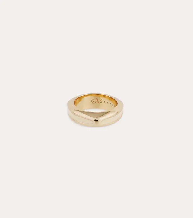 gas-bijoux-bague-suerte-mail-dor-e-relief-triangulaire-sculptural-maillage-fait- image 1
