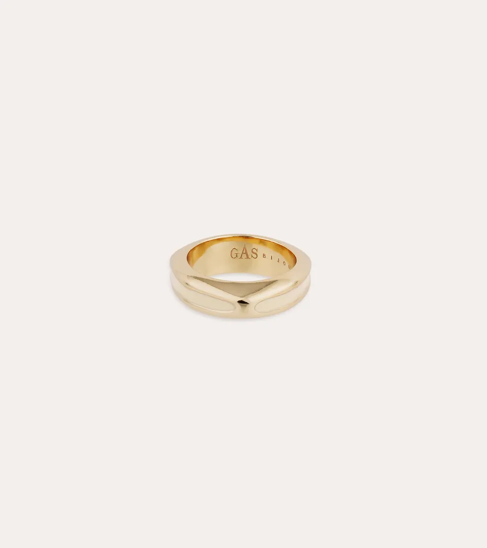 gas-bijoux-bague-suerte-mail-dor-e-relief-triangulaire-sculptural-maillage-fait- image 1